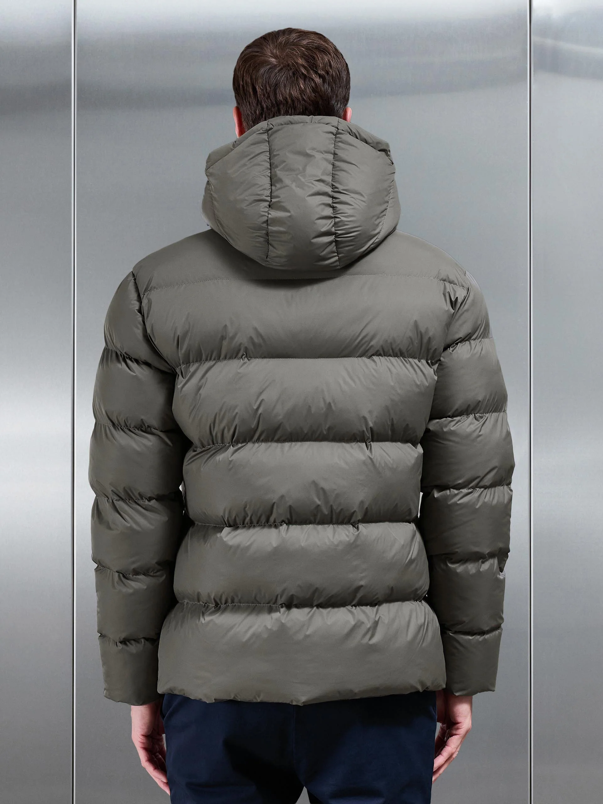 Essential Short Puffer Jacket in Olive - Image 6