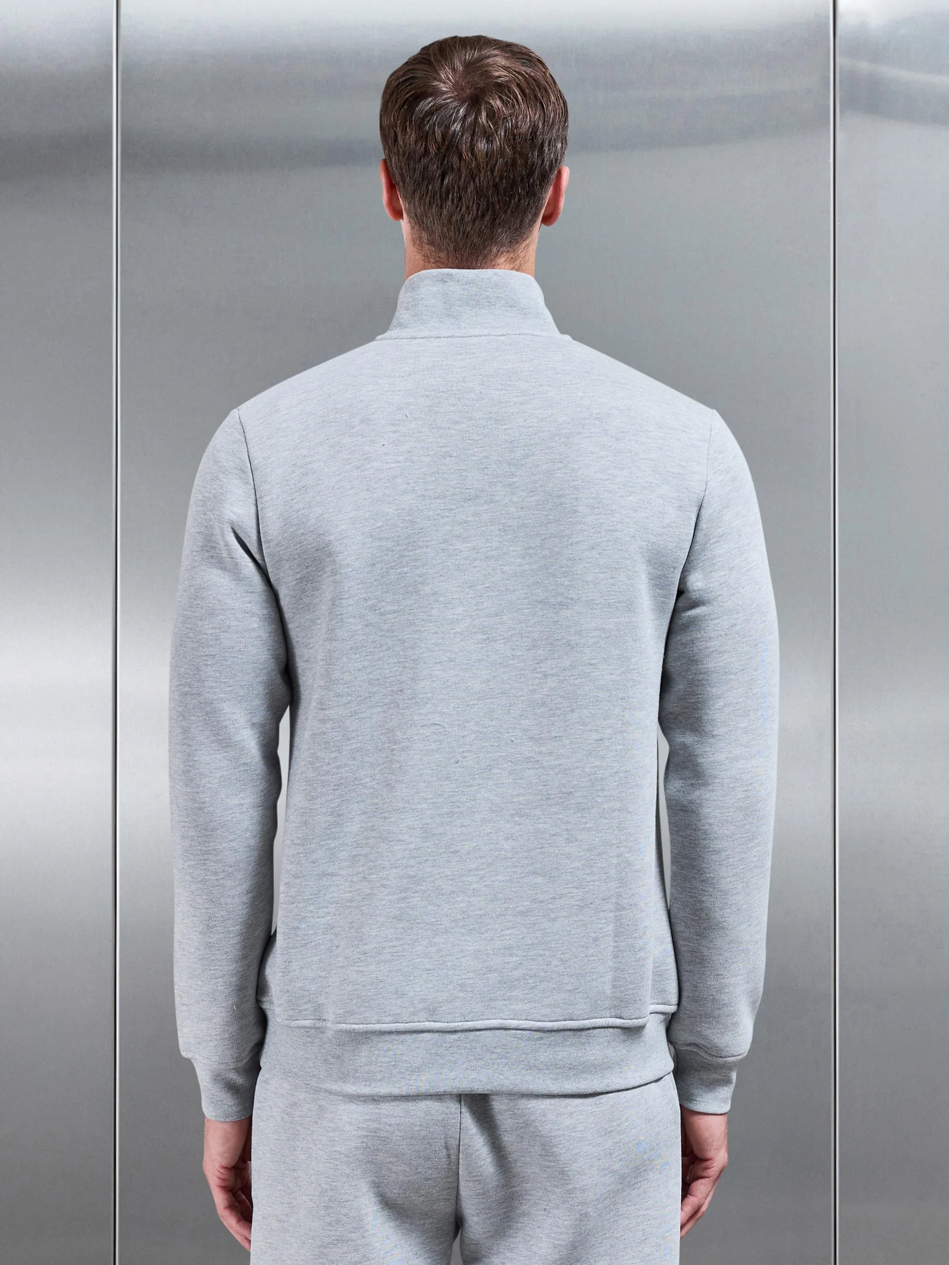 Essential Slim Half Zip in Marl Grey - Image 4