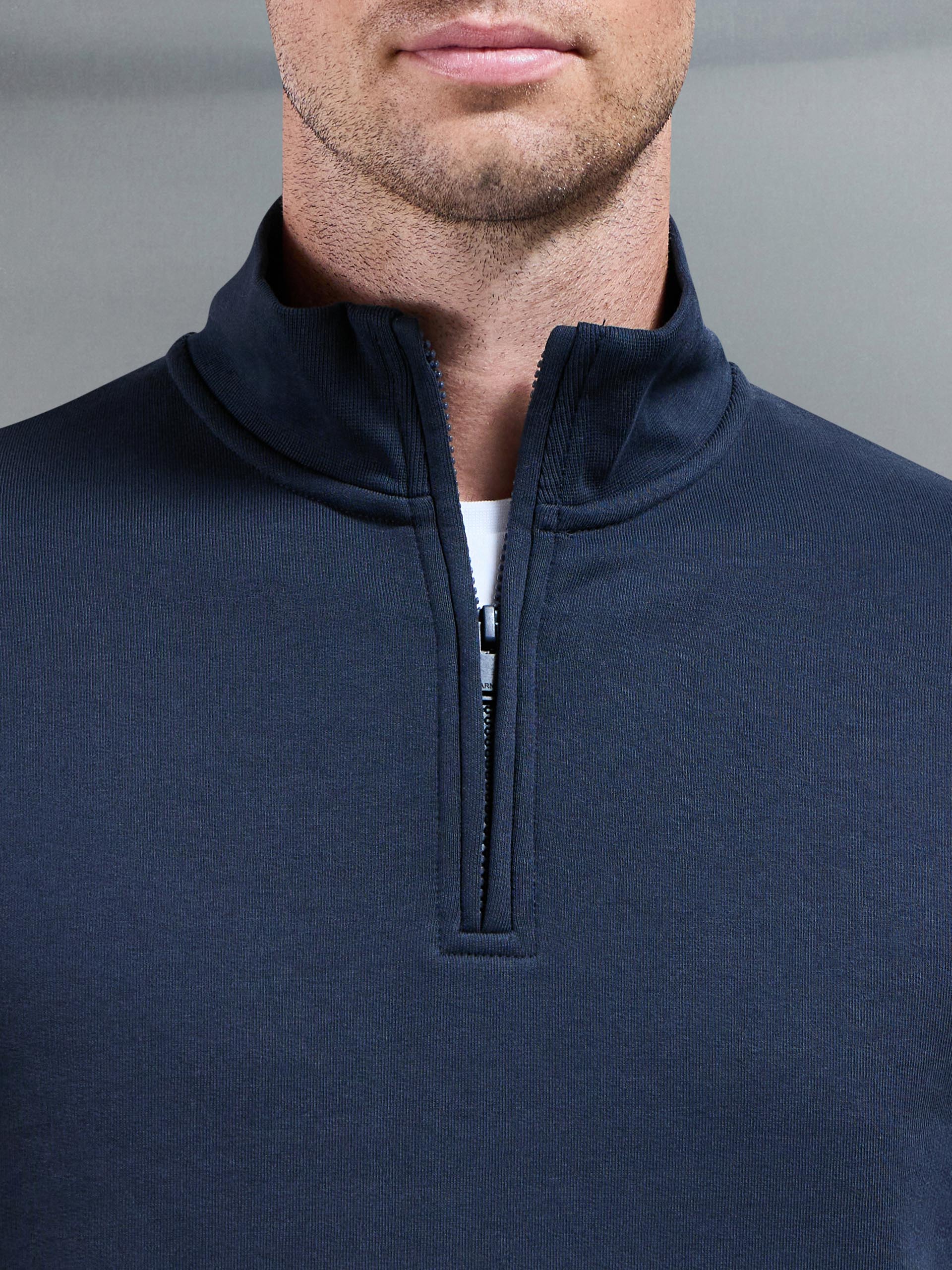 Essential Slim Half Zip in Navy - Image 3
