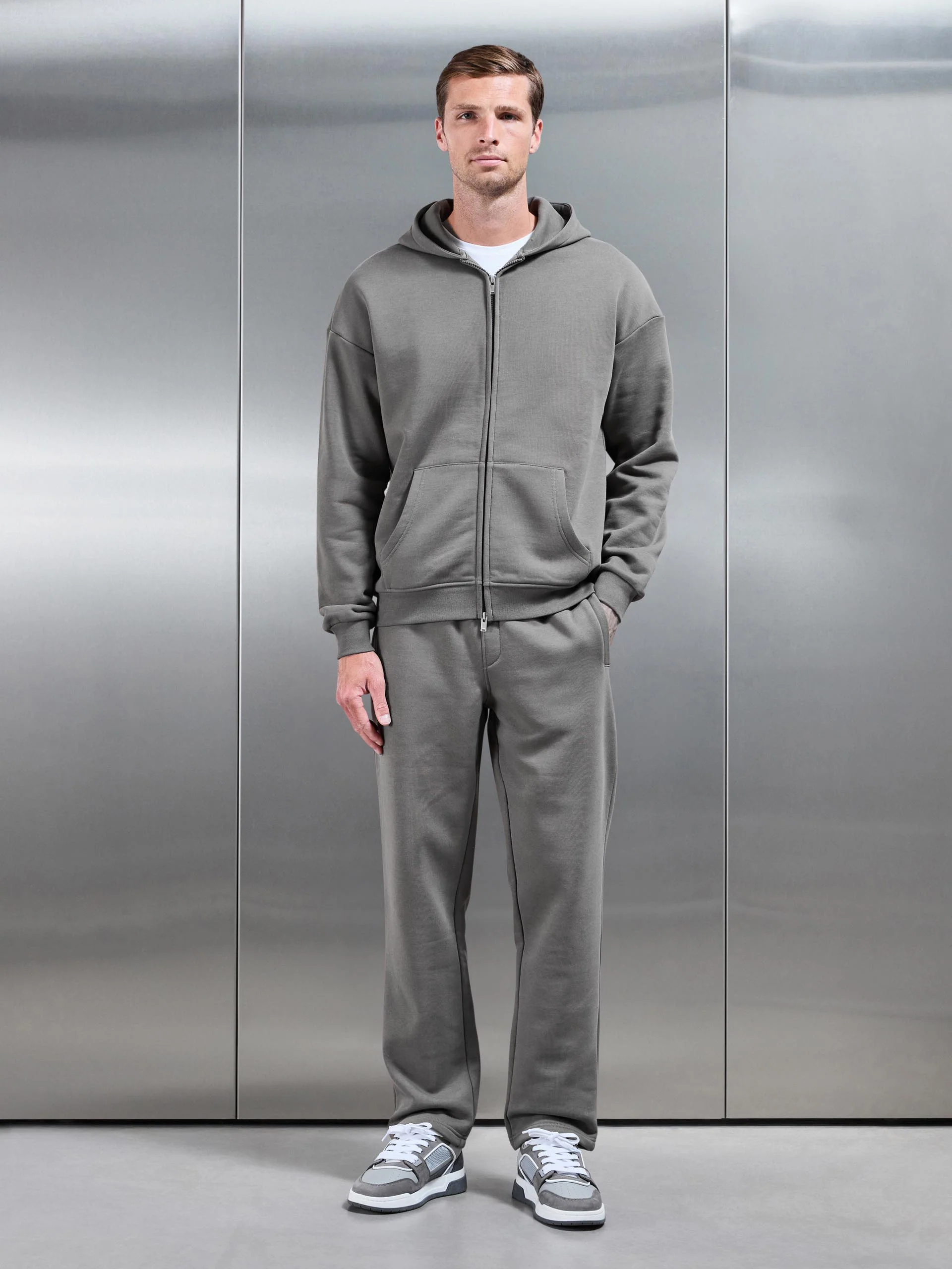 Essential Straight Leg Jogger in Grey - Image 2