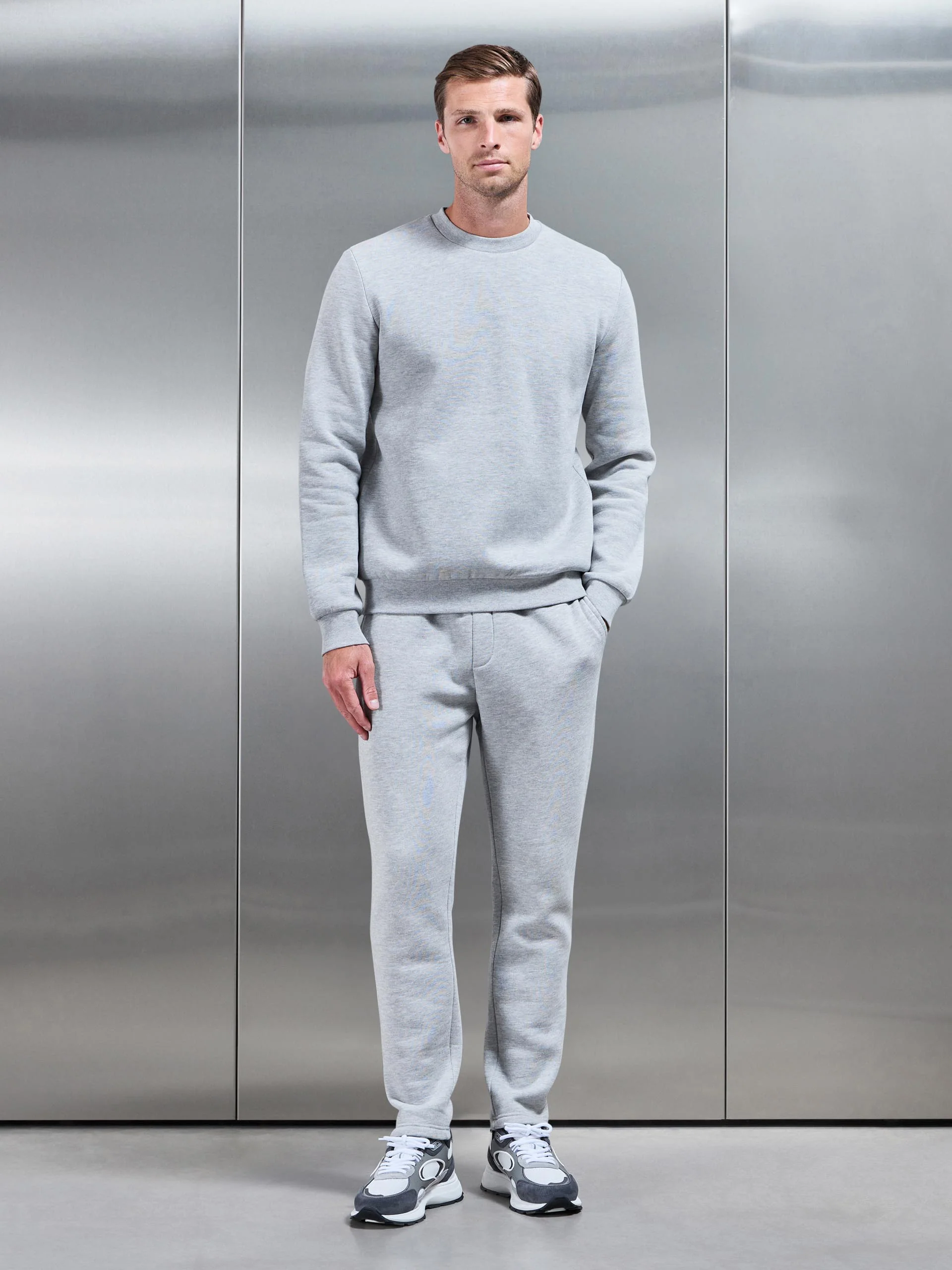 Essential Sweatshirt in Marl Grey - Image 2