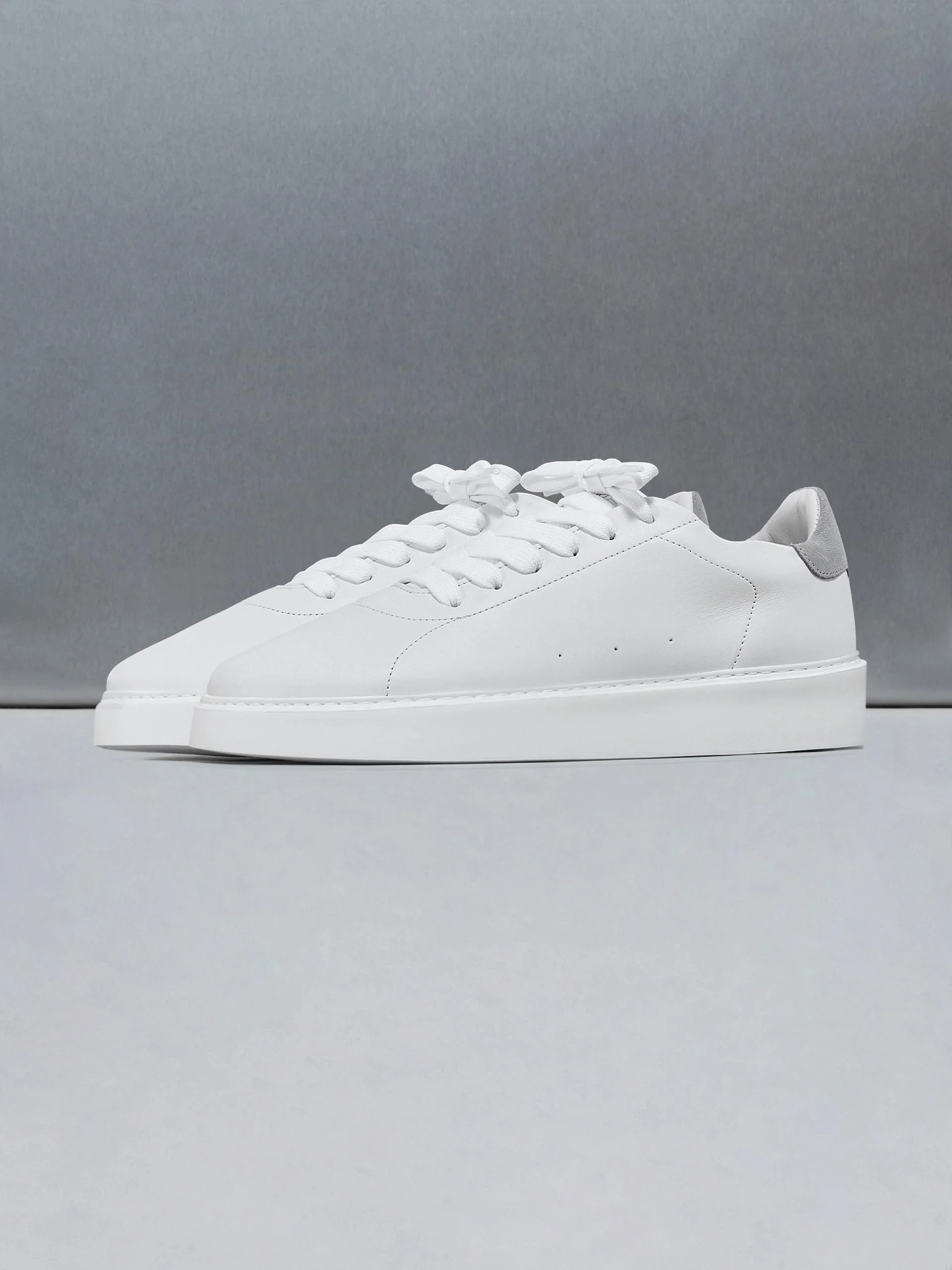 Everyday Leather Trainer in White Grey - Image 3