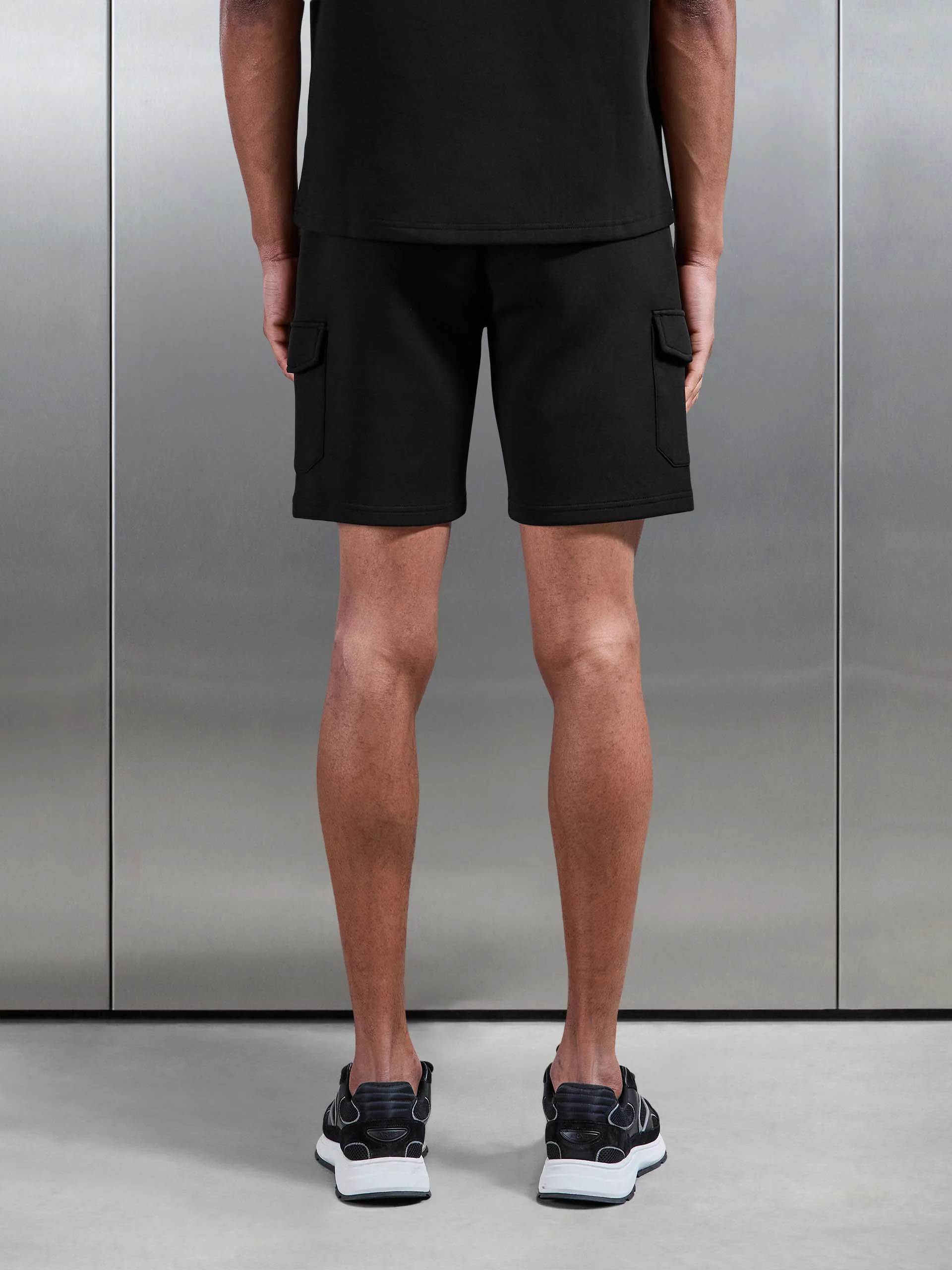 Everyday Luxe Cargo Short in Black - Image 3