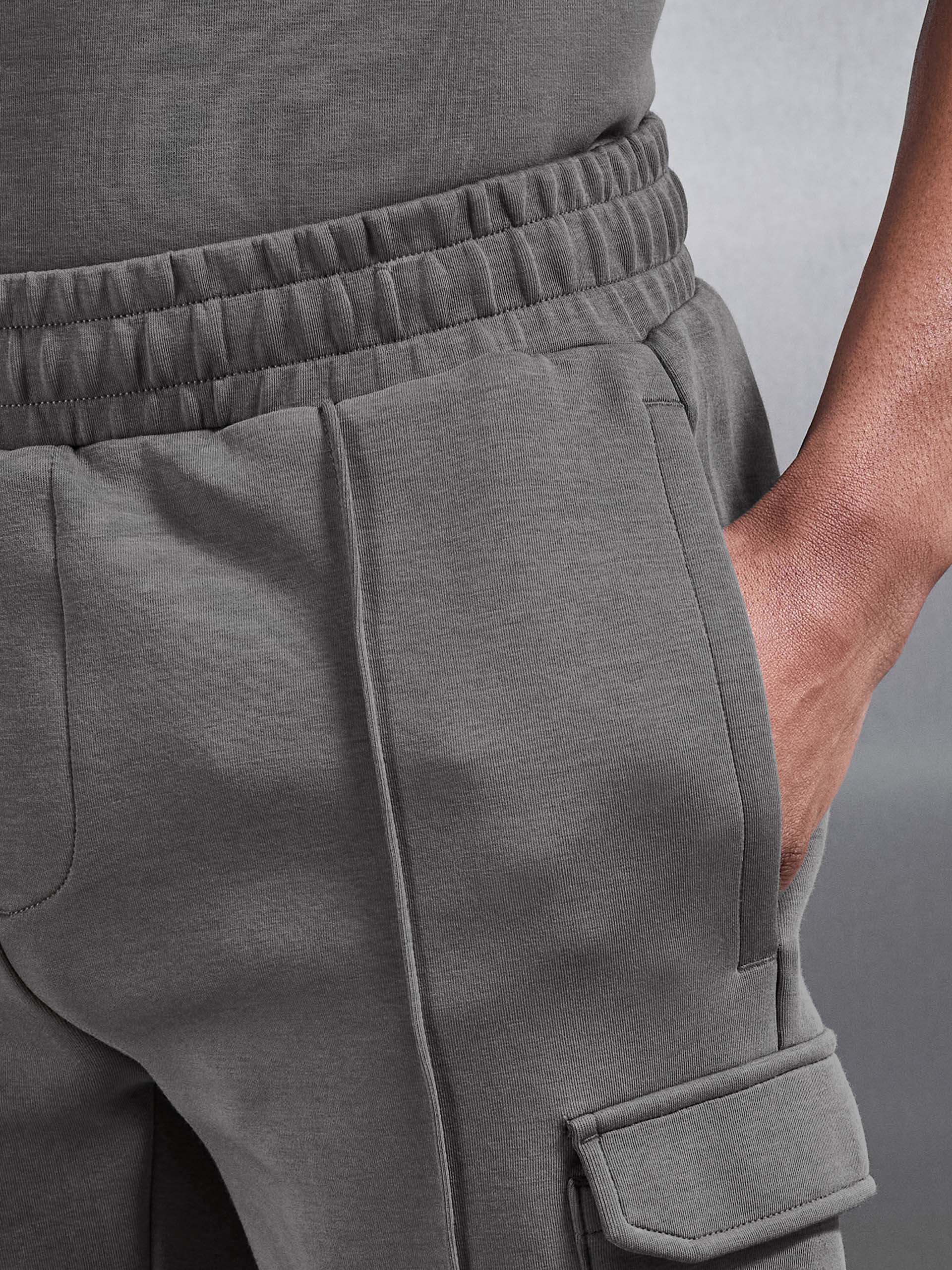Everyday Luxe Cargo Short in Grey - Image 5