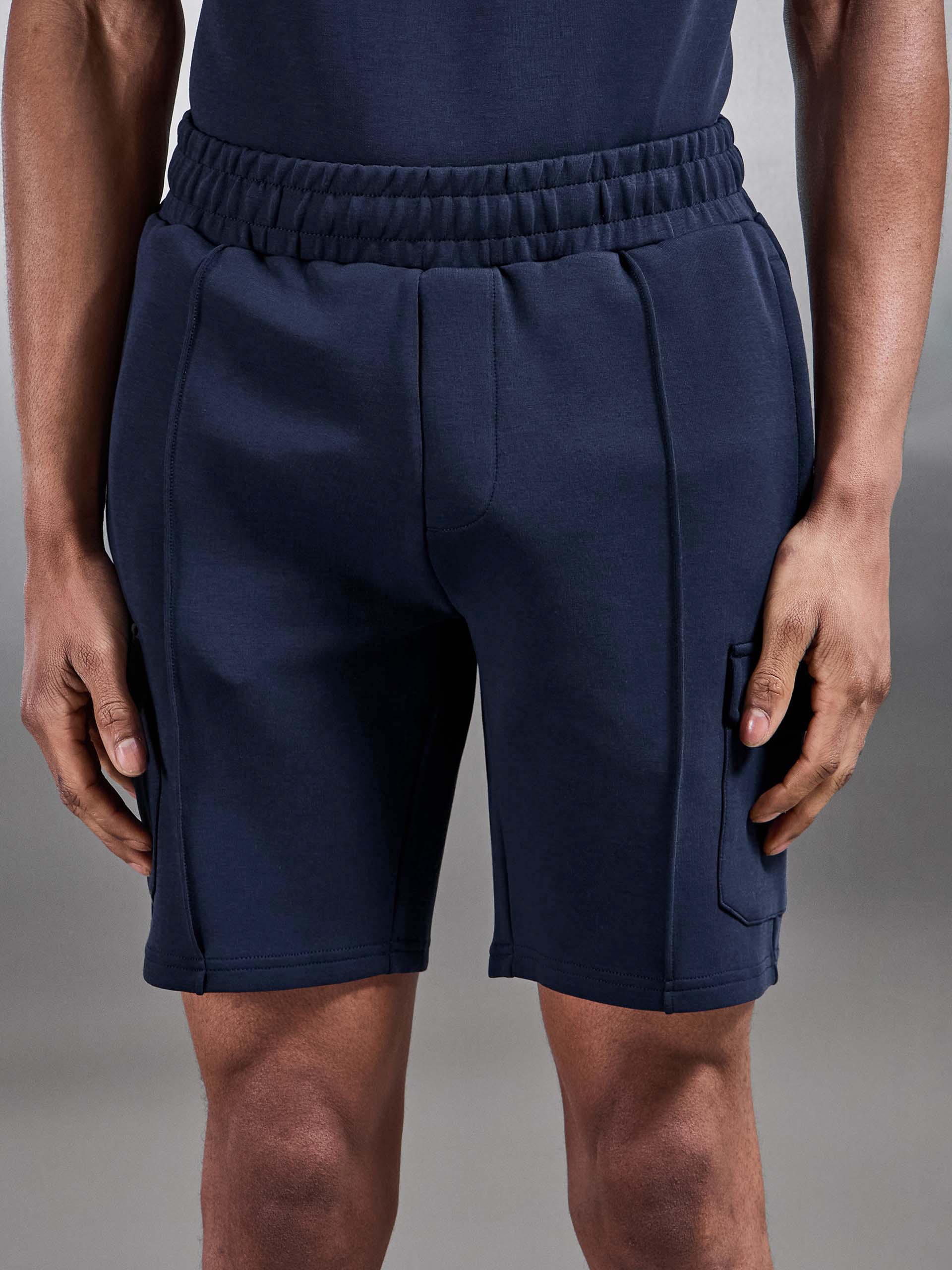 Everyday Luxe Cargo Short in Navy - Image 4