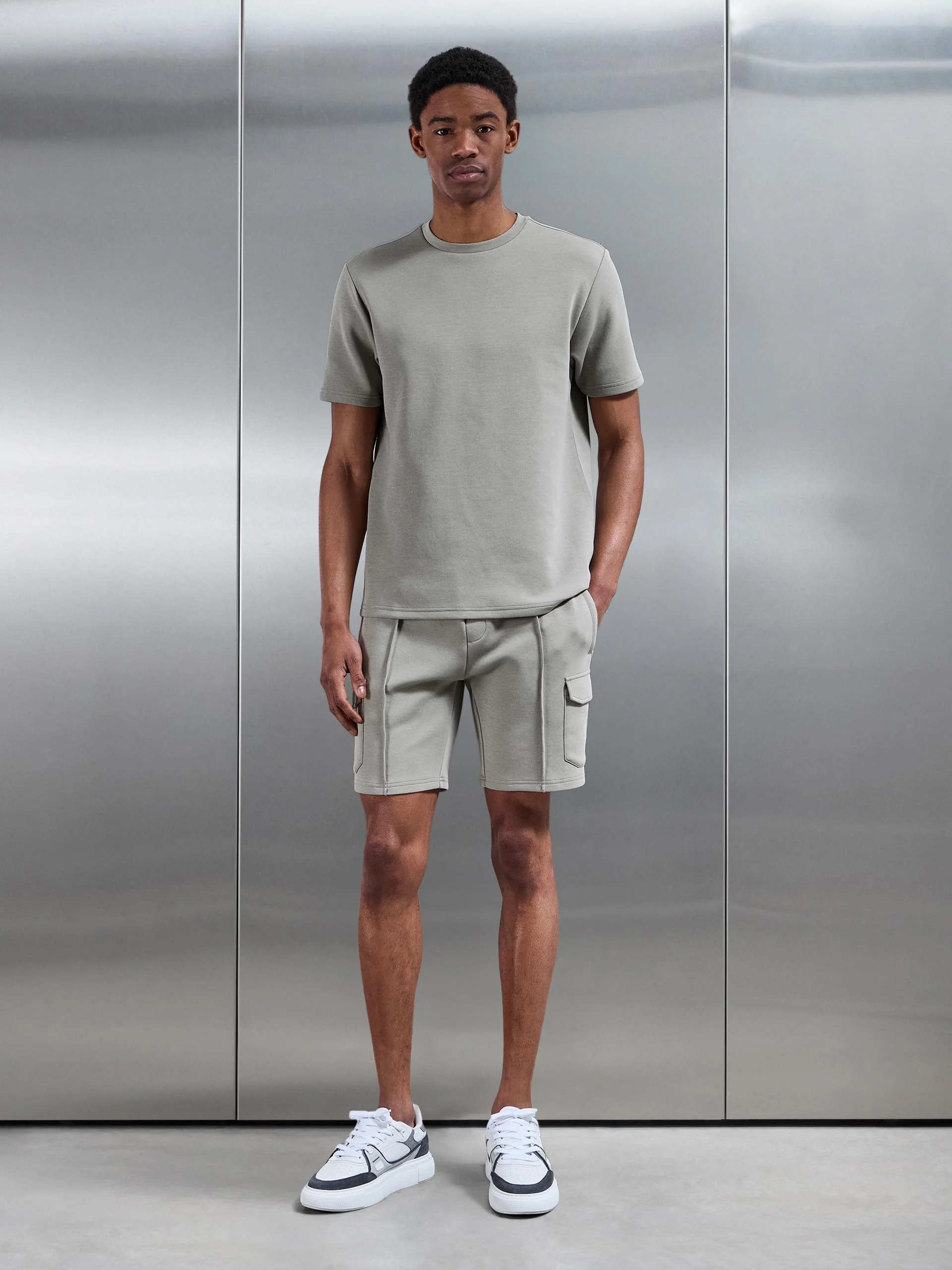 Everyday Luxe Cargo Short in Stone - Image 2