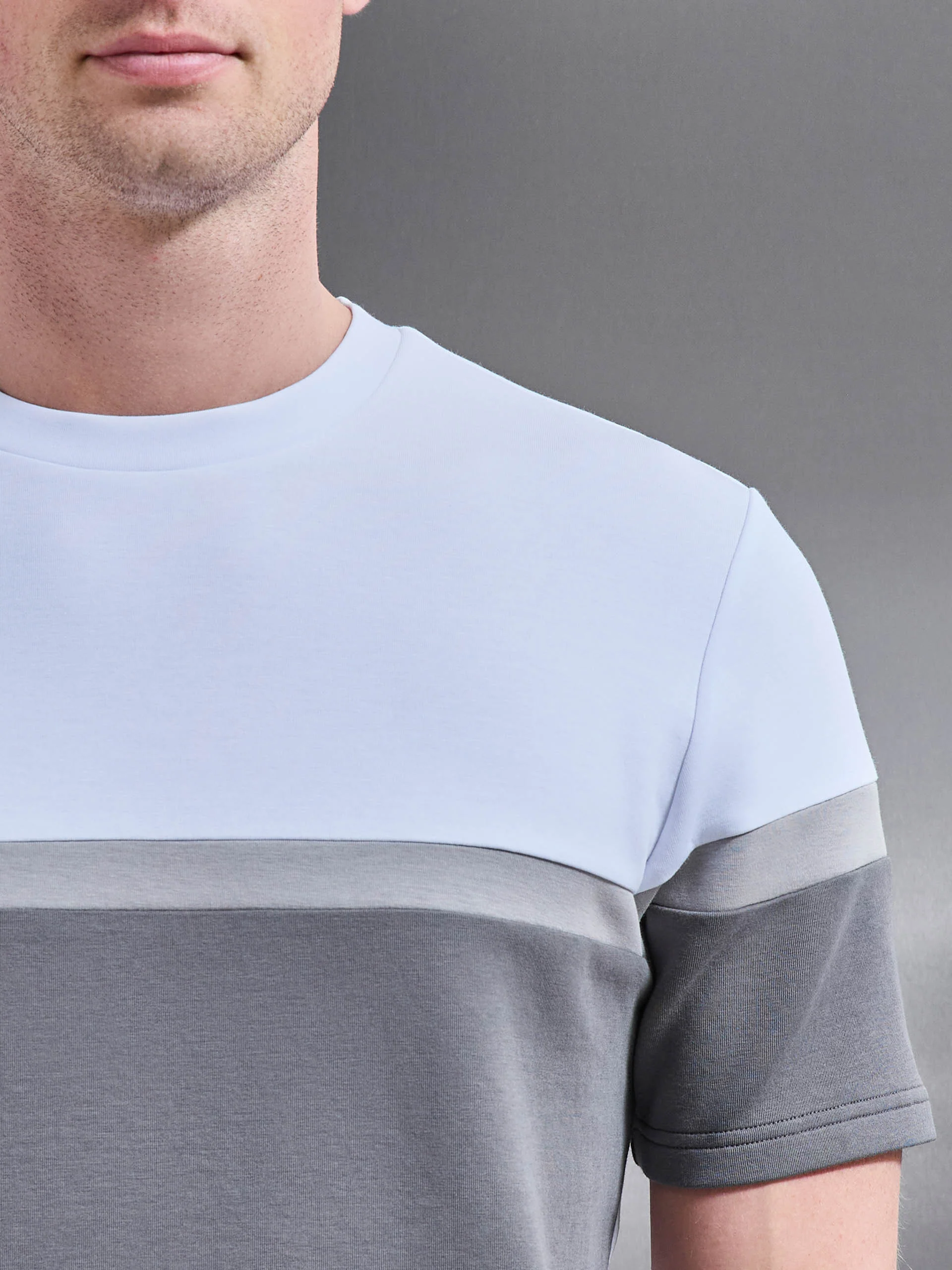 Everyday Luxe Colour Block T-Shirt in White - Image 4