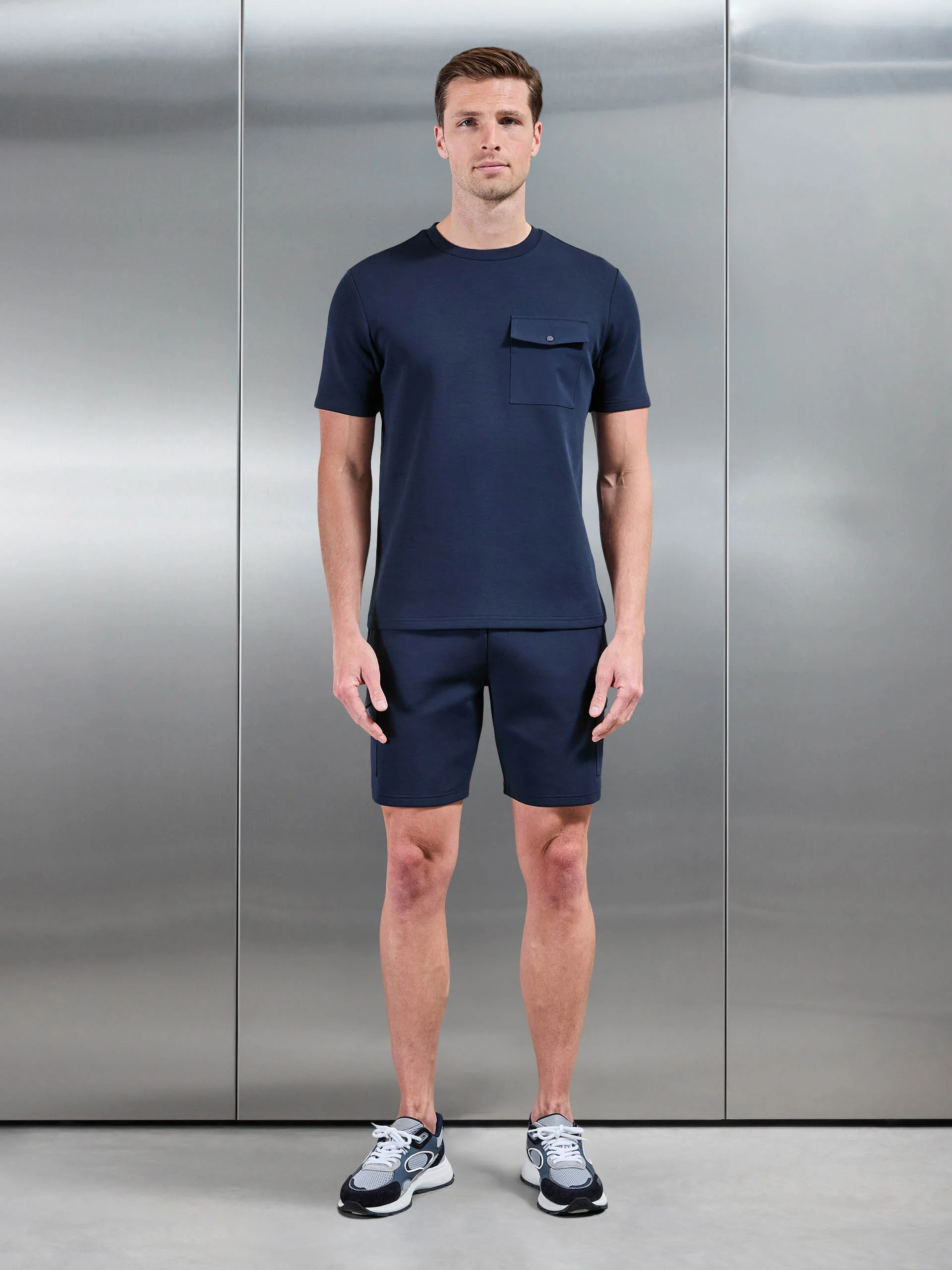 Everyday Luxe Hybrid Cargo Short in Navy - Image 2