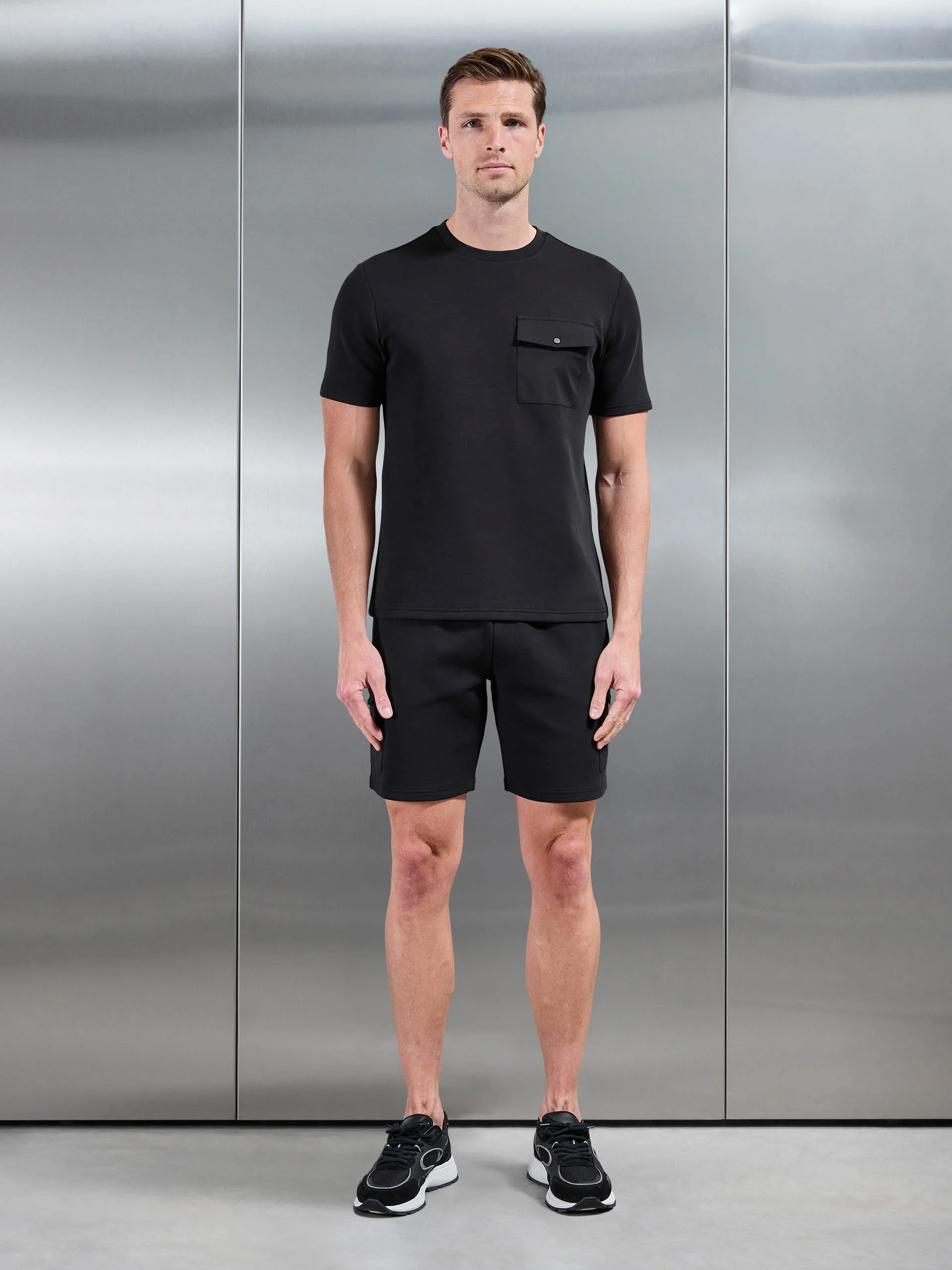 Everyday Luxe Hybrid Cargo T-Shirt in Black - Image 2
