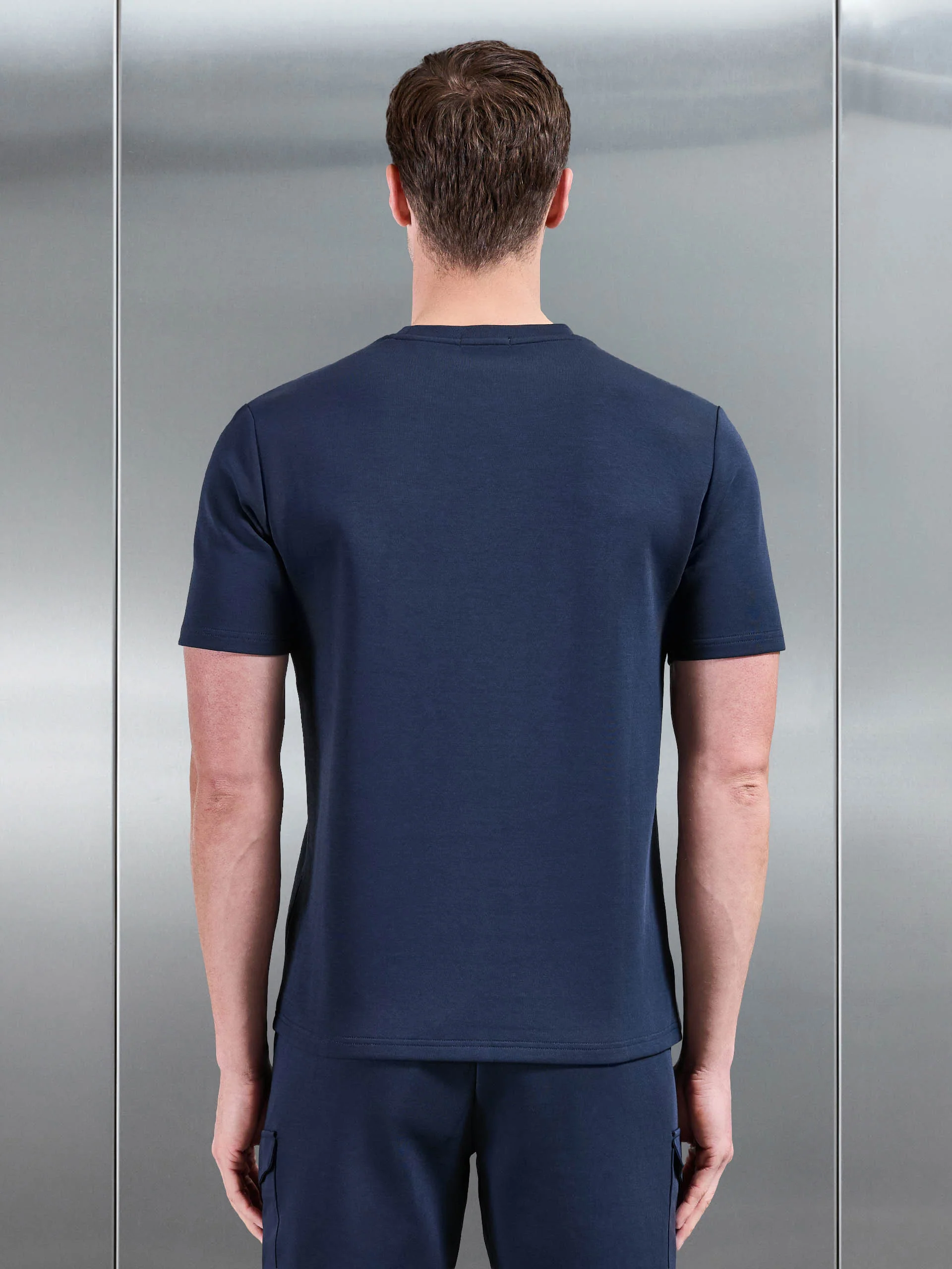 Everyday Luxe Hybrid Cargo T-Shirt in Navy - Image 3
