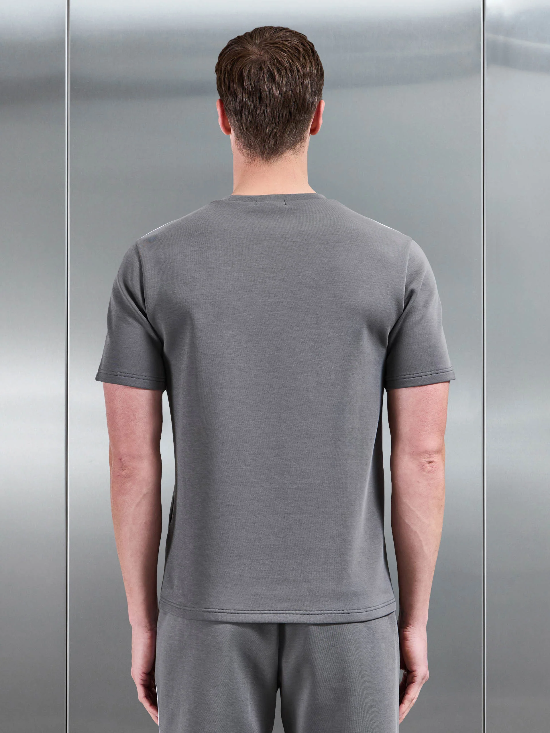 Everyday Luxe Piping T-Shirt in Grey - Image 3