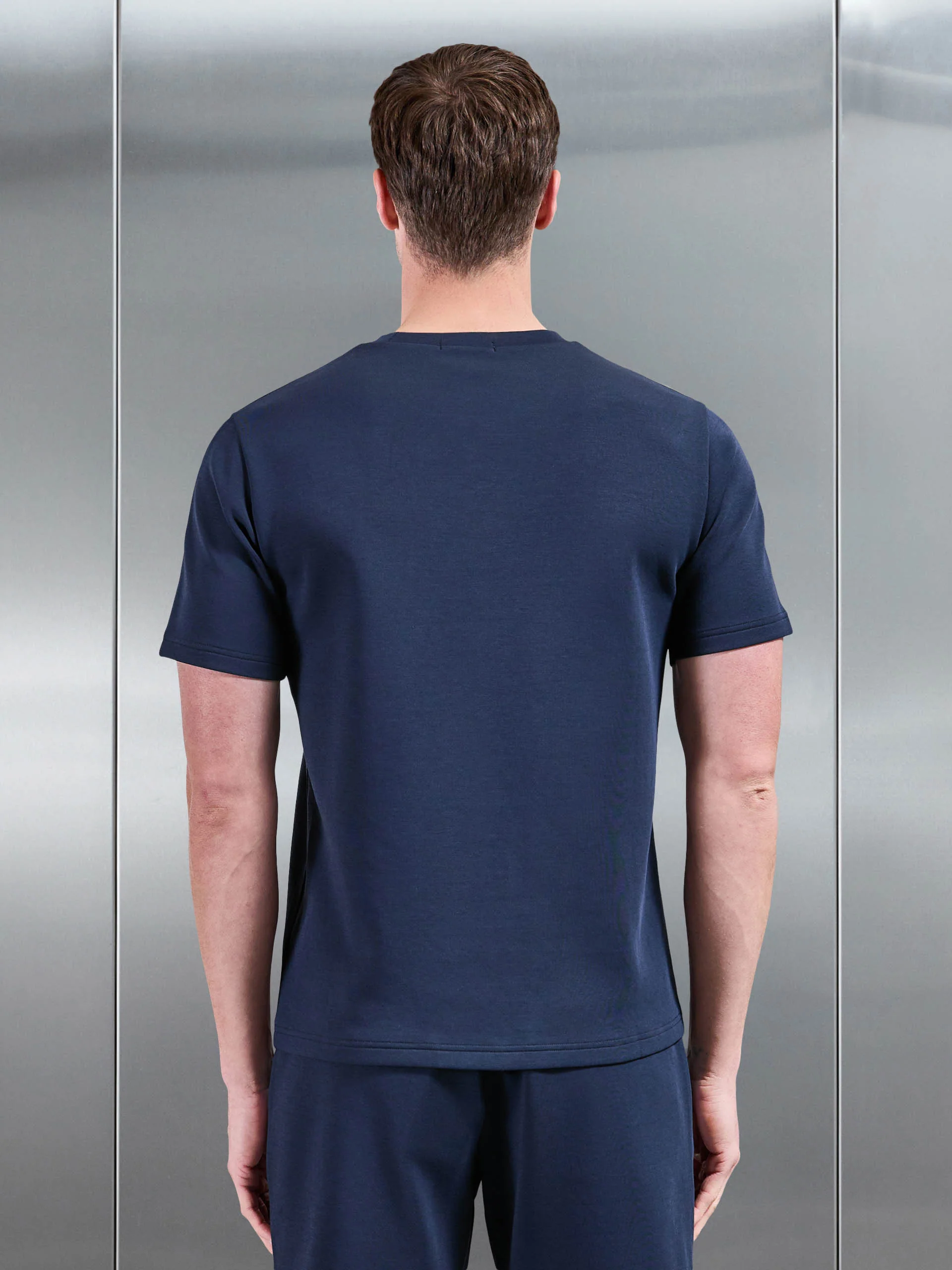 Everyday Luxe Piping T-Shirt in Navy - Image 3