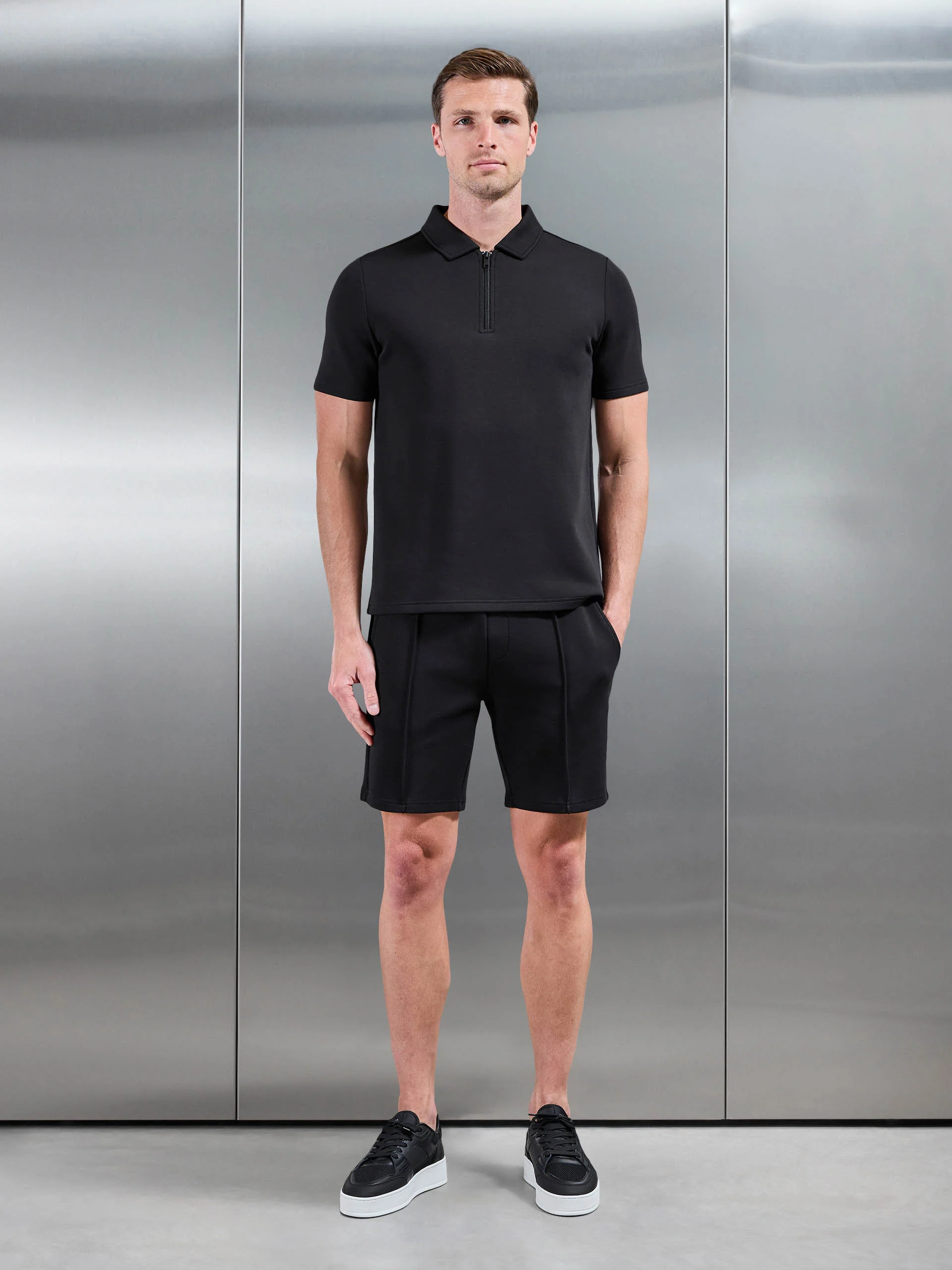 Everyday Luxe Polo Shirt in Black - Image 2