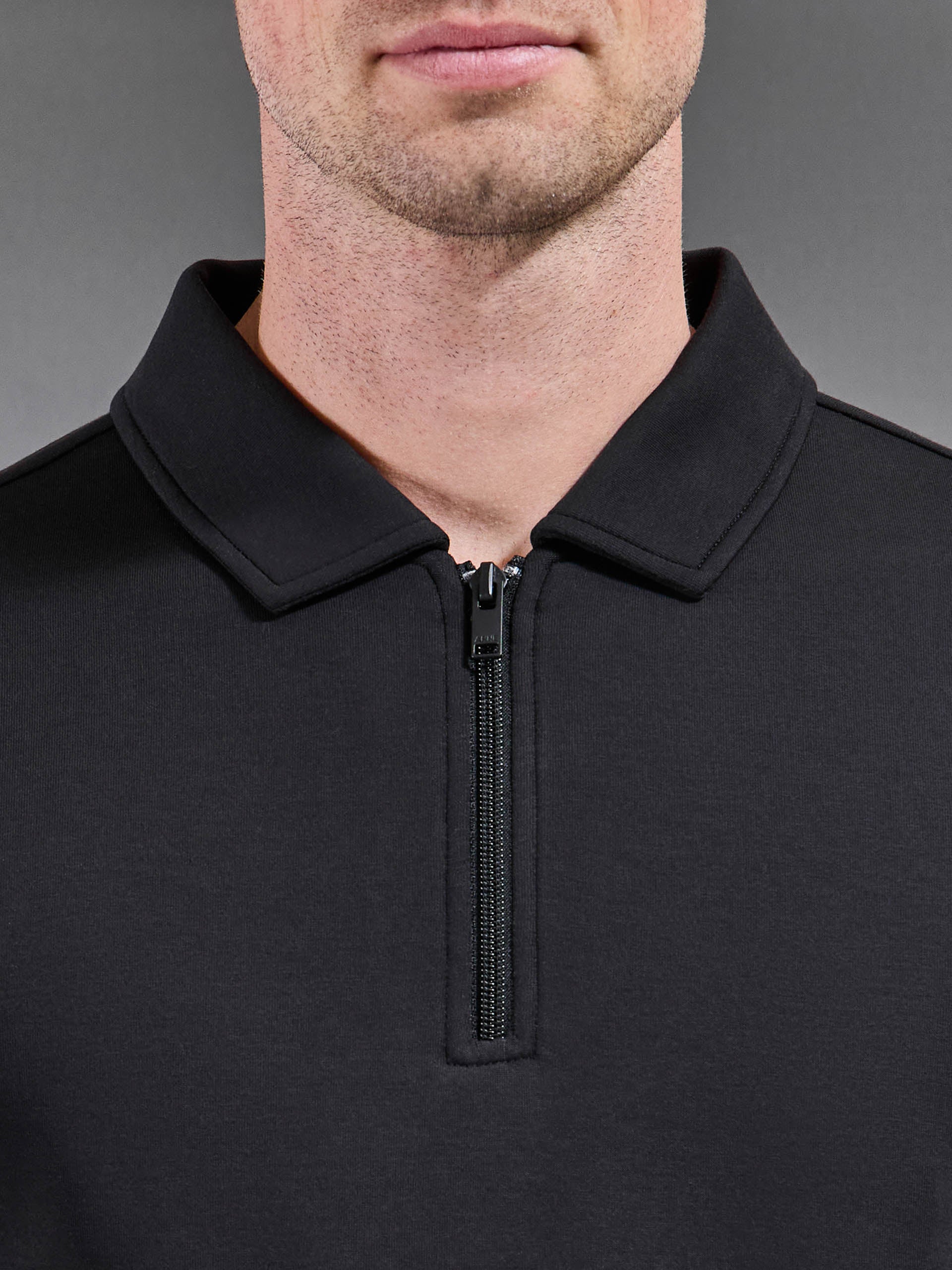 Everyday Luxe Polo Shirt in Black - Image 4