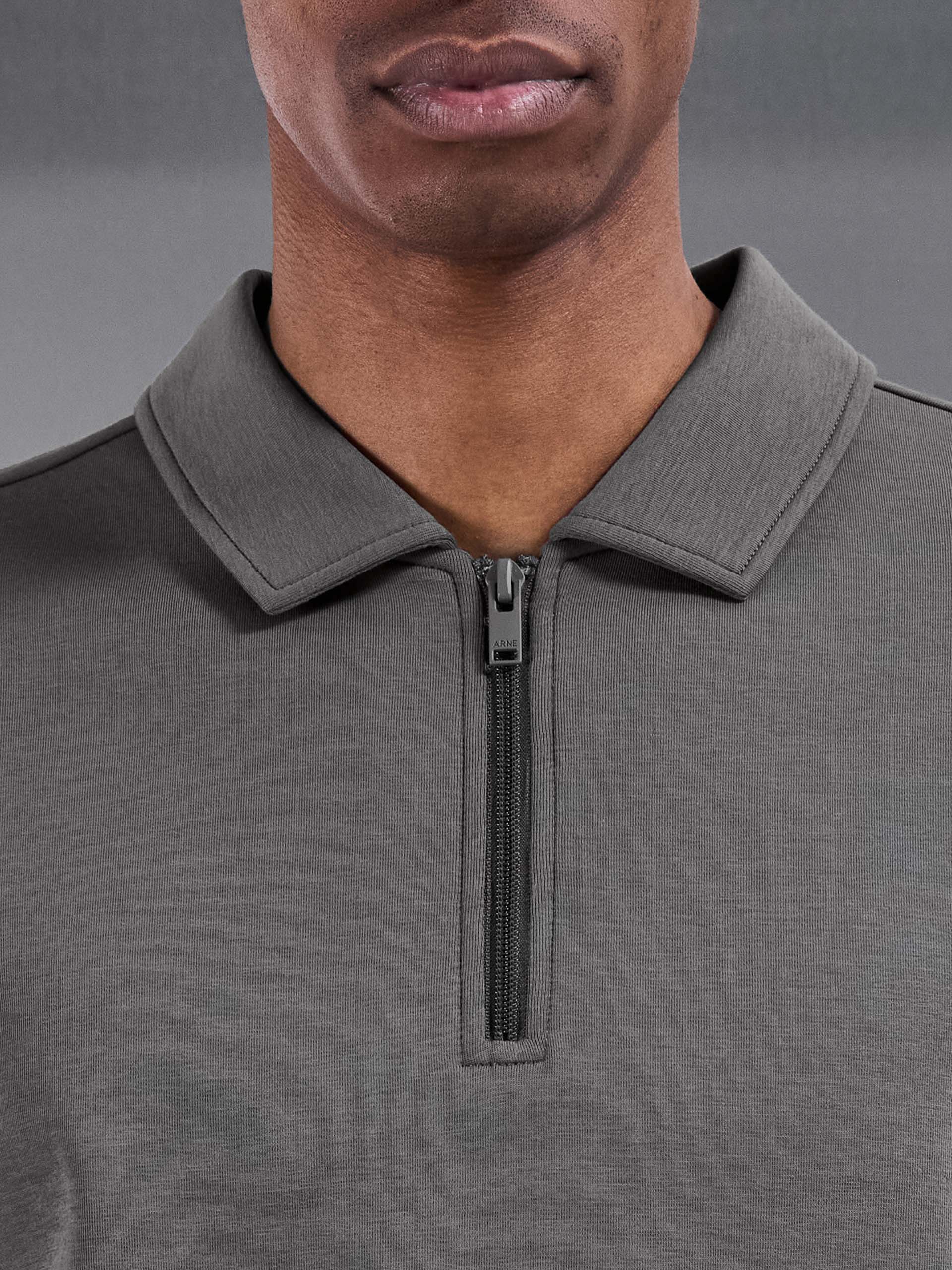 Everyday Luxe Polo Shirt in Grey - Image 3