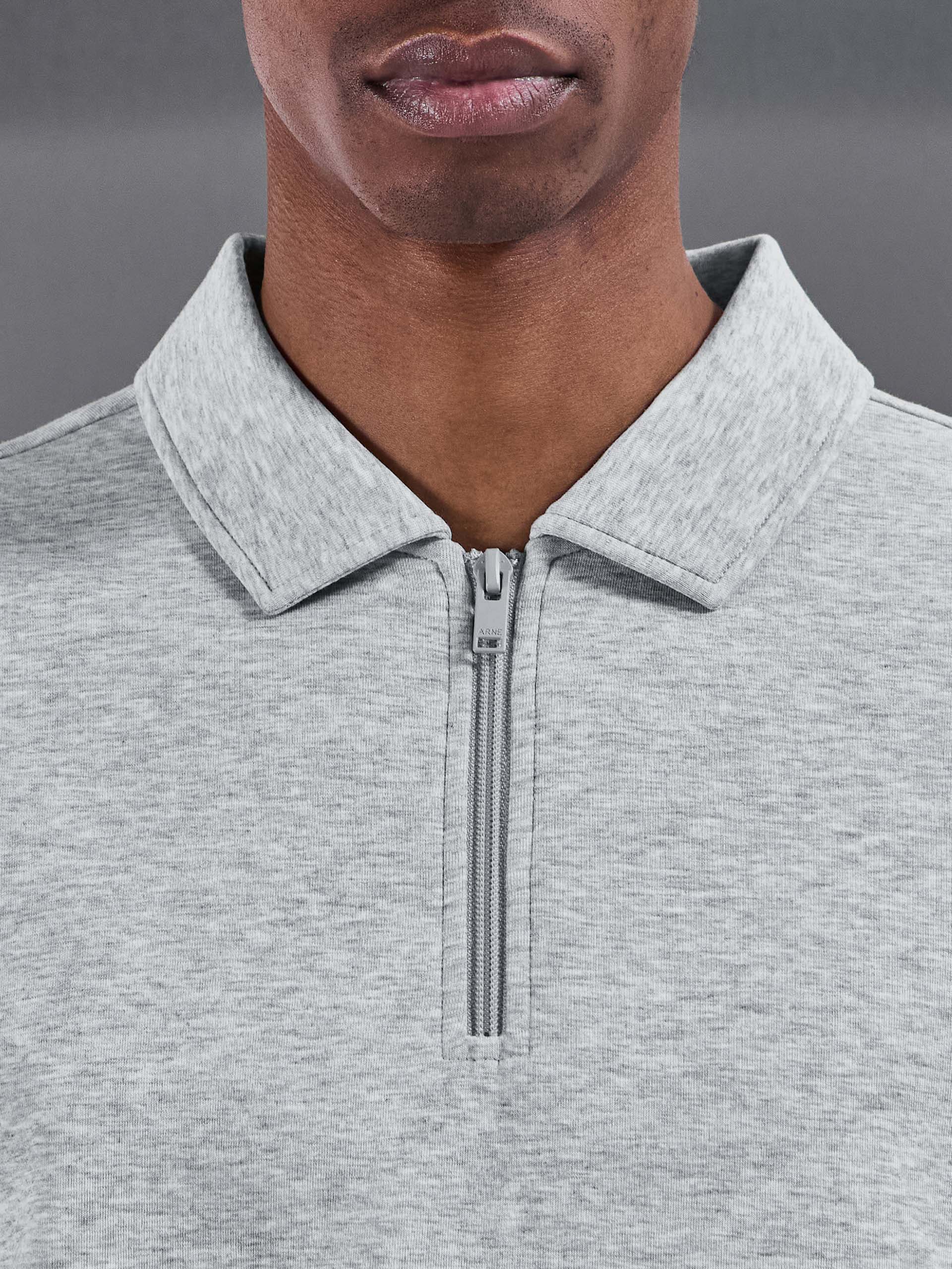 Everyday Luxe Polo Shirt in Marl Grey - Image 3