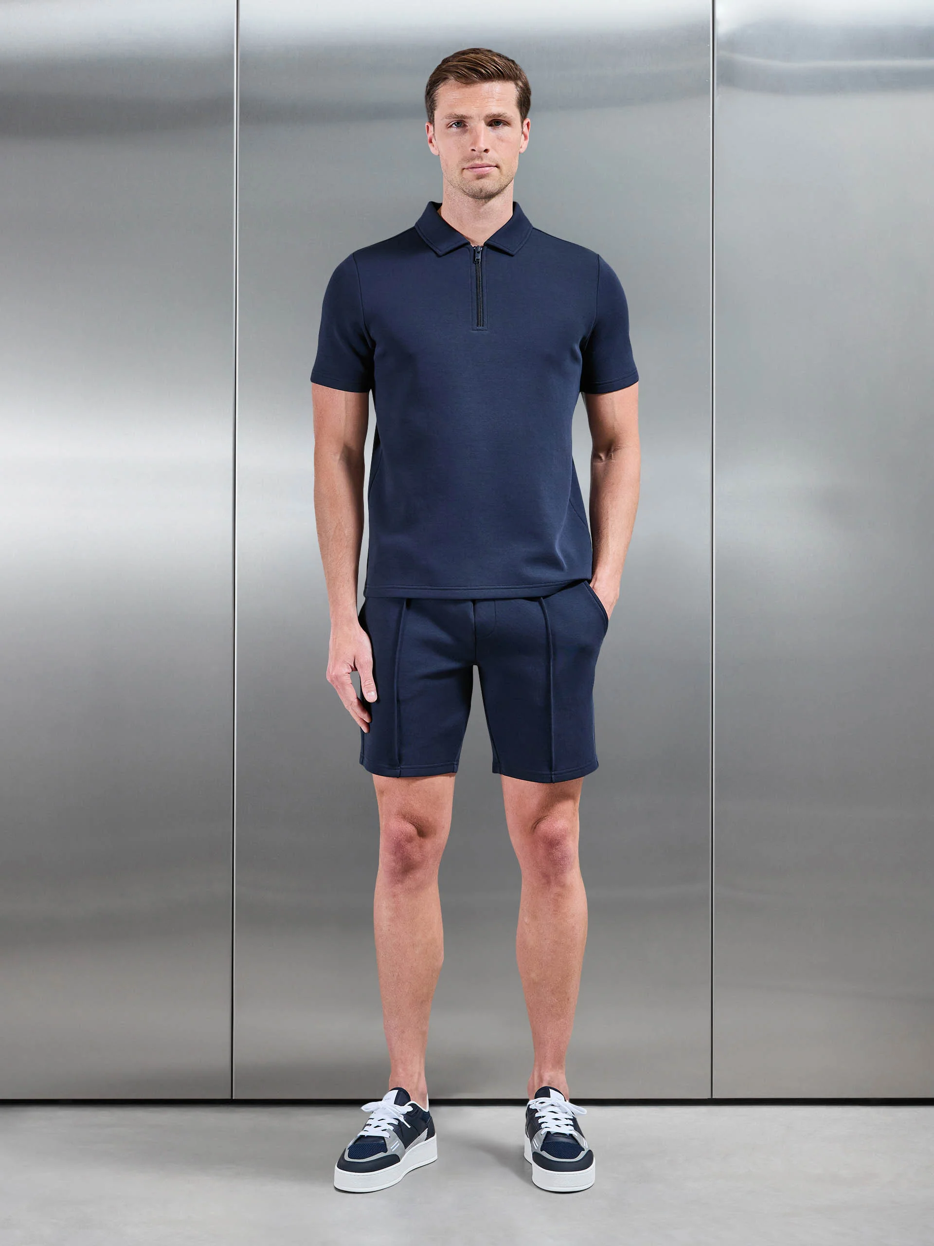 Everyday Luxe Polo Shirt in Navy - Image 2