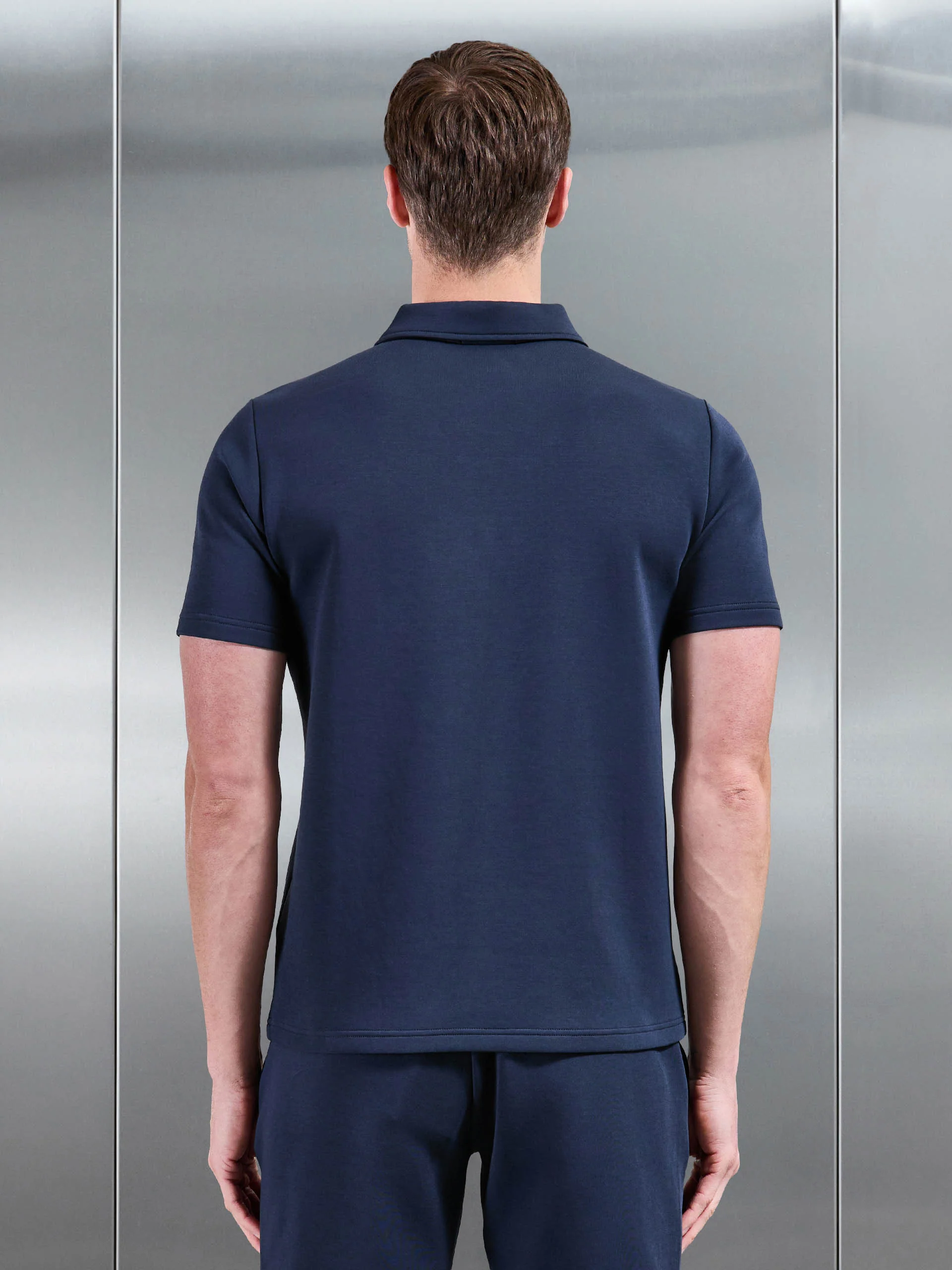 Everyday Luxe Polo Shirt in Navy - Image 3