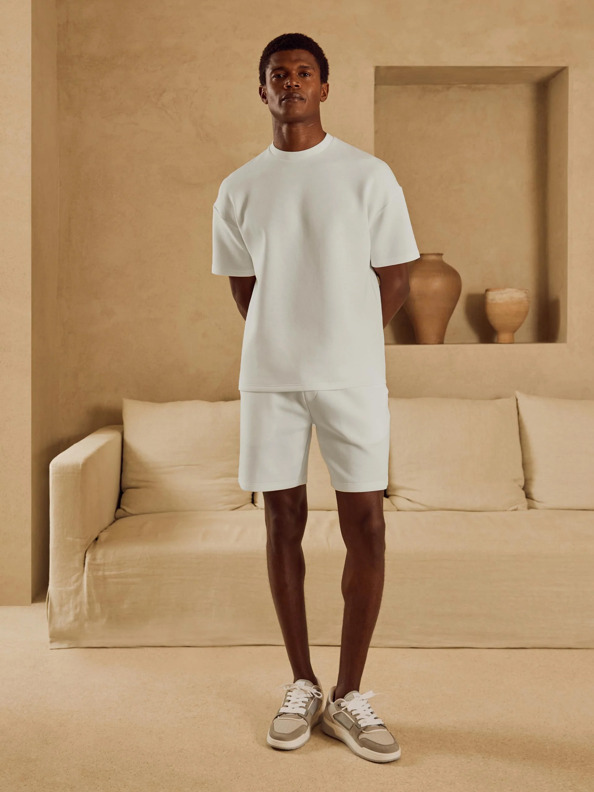 Everyday Luxe Relaxed Short in Off White - Image 2