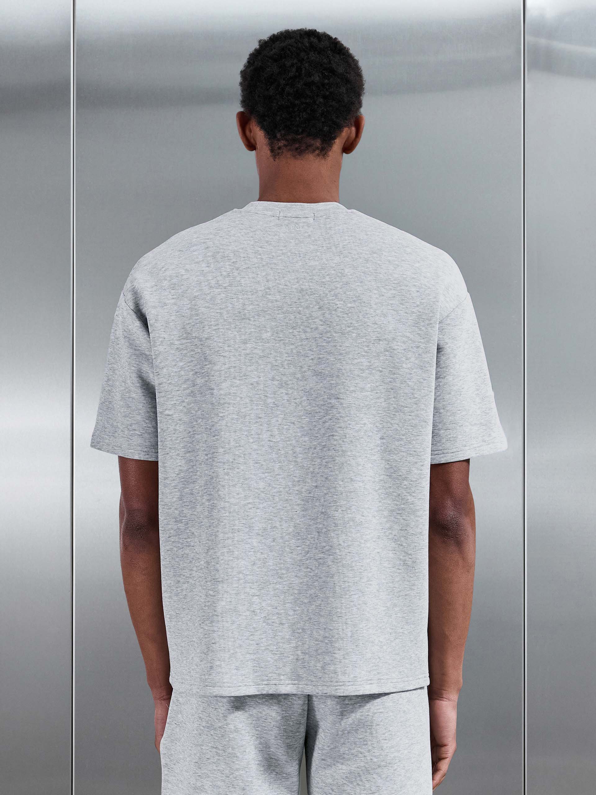 Everyday Luxe Relaxed T-Shirt in Marl Grey - Image 3