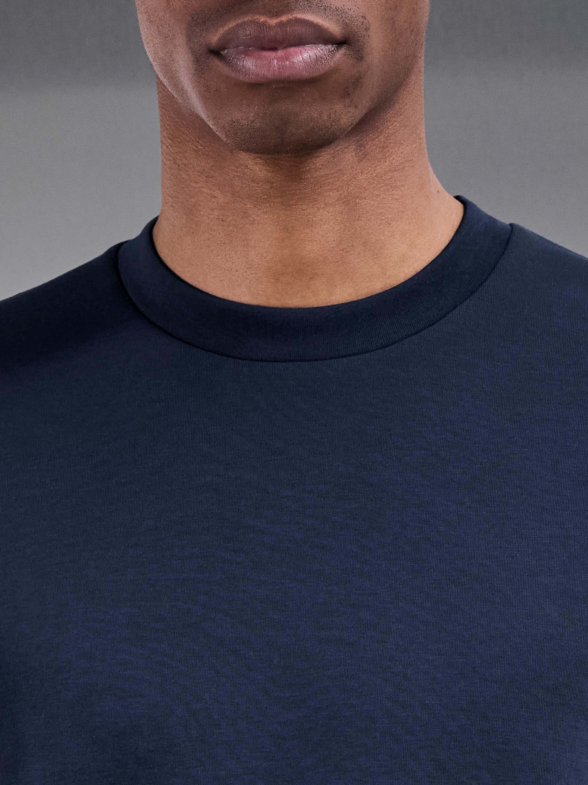 Everyday Luxe Relaxed T-Shirt in Navy - Image 3