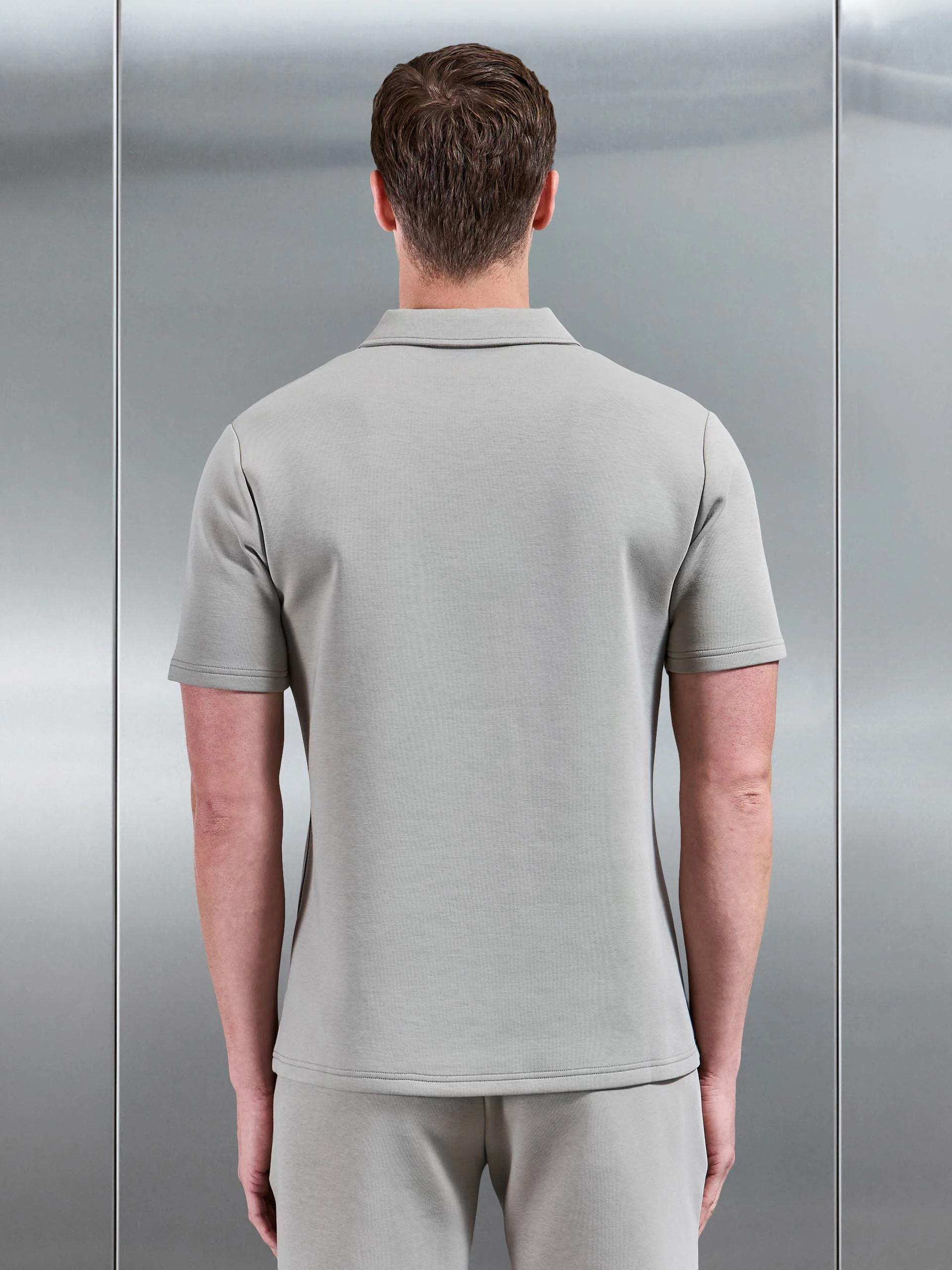 Everyday Luxe Revere Collar Shirt in Stone - Image 3
