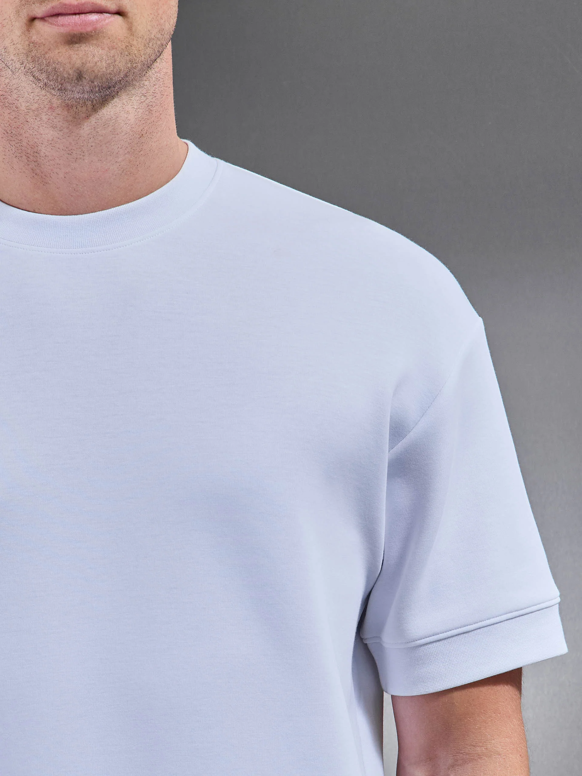 Everyday Luxe Ribbed Relaxed T-Shirt in White - Image 4