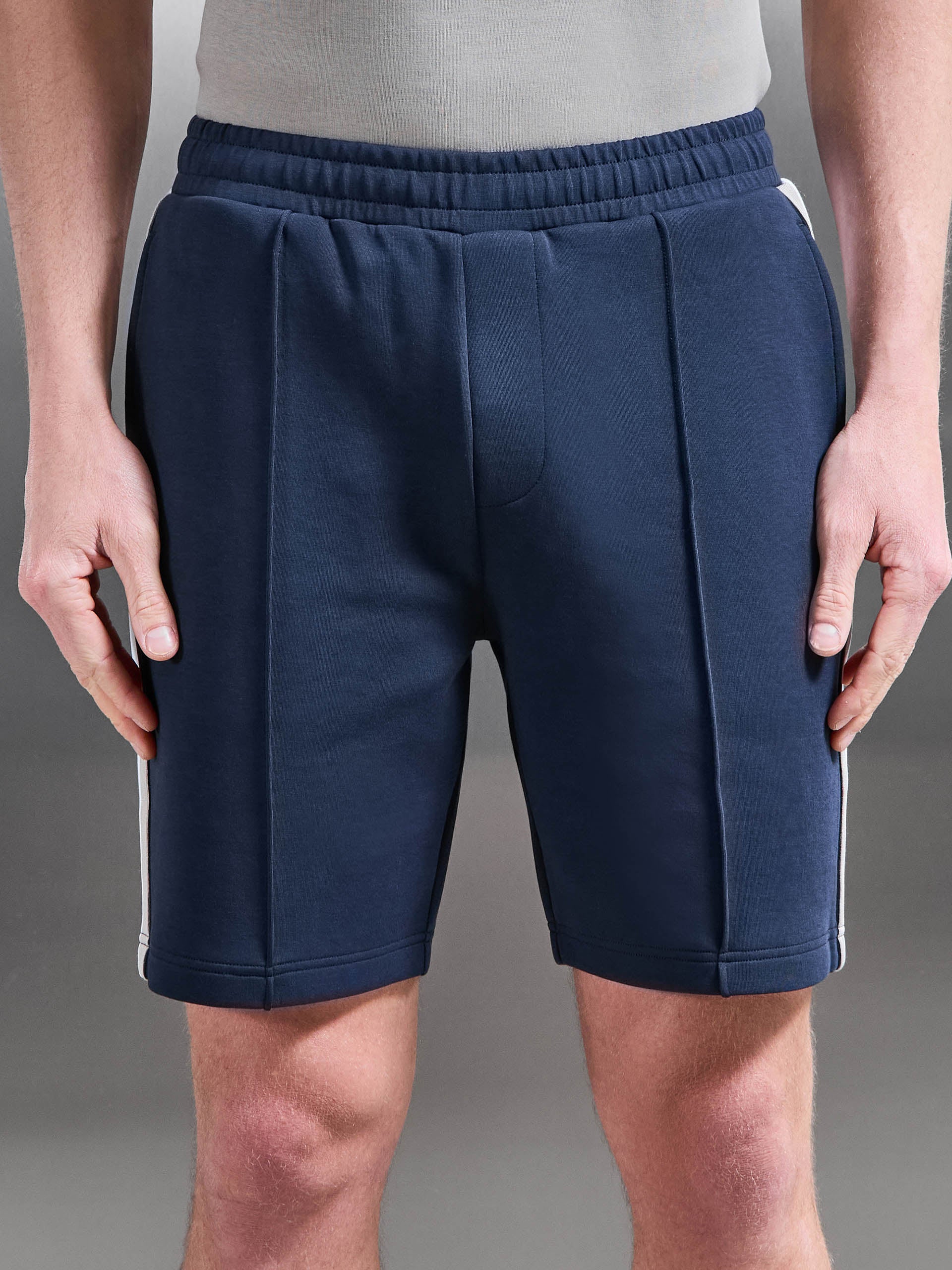 Everyday Luxe Side Stripe Short in Navy - Image 3