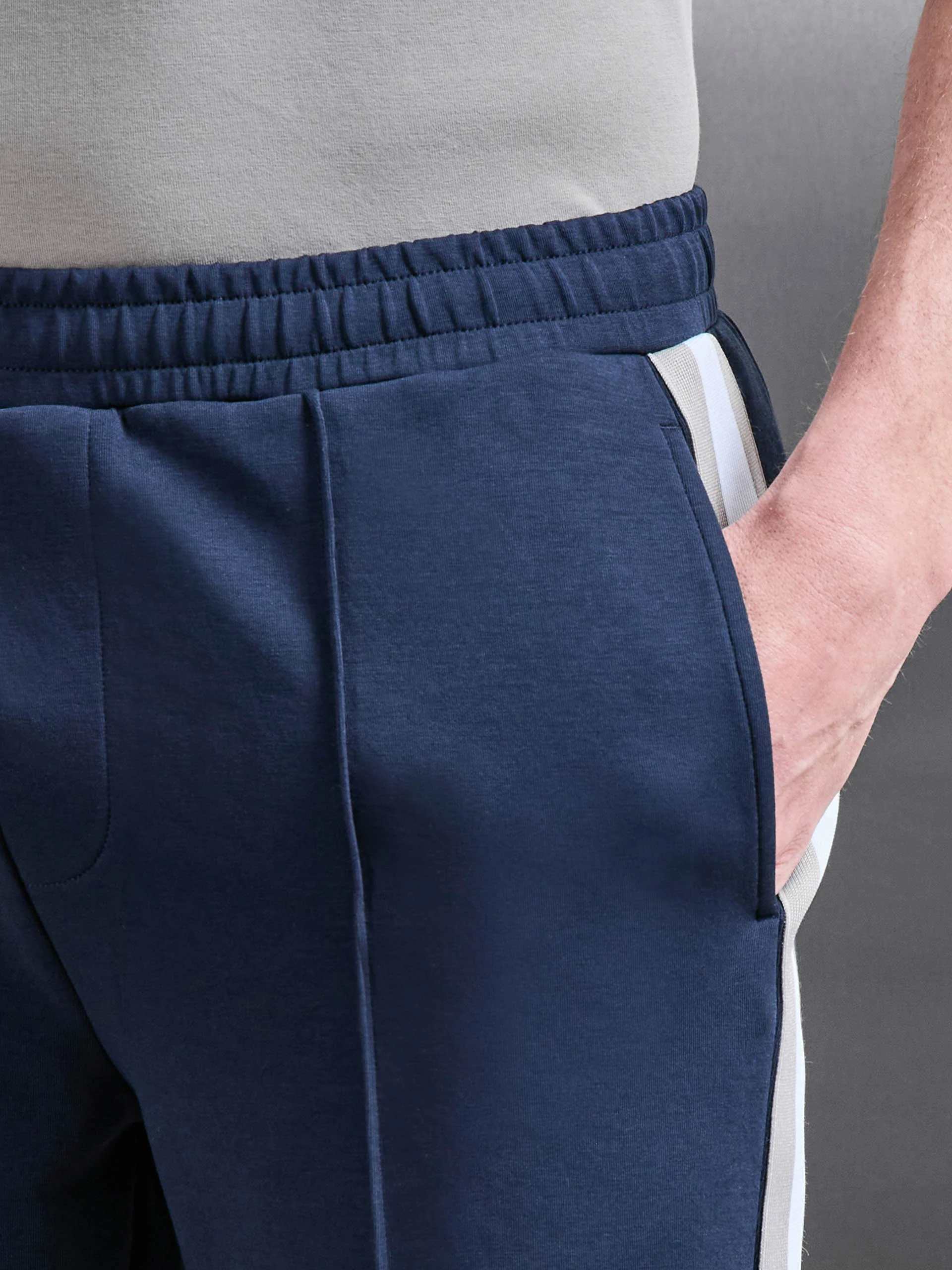 Everyday Luxe Side Stripe Short in Navy - Image 4