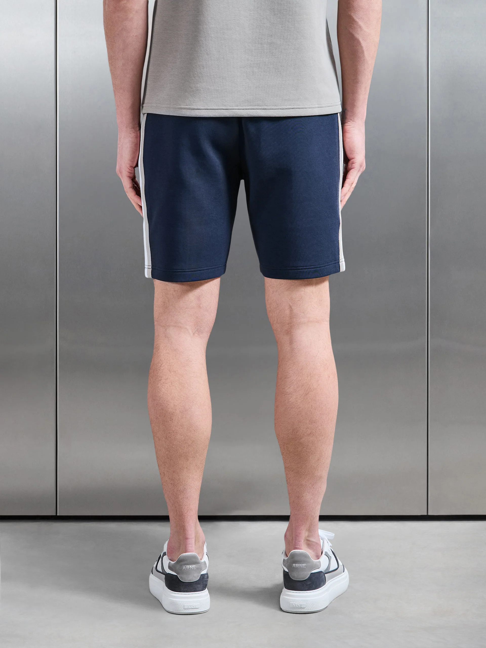 Everyday Luxe Side Stripe Short in Navy - Image 6