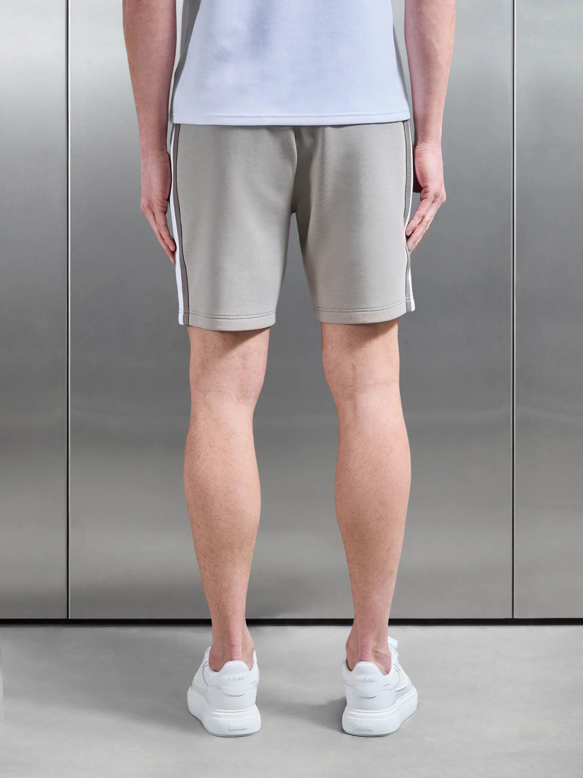 Everyday Luxe Side Stripe Short in Stone - Image 3