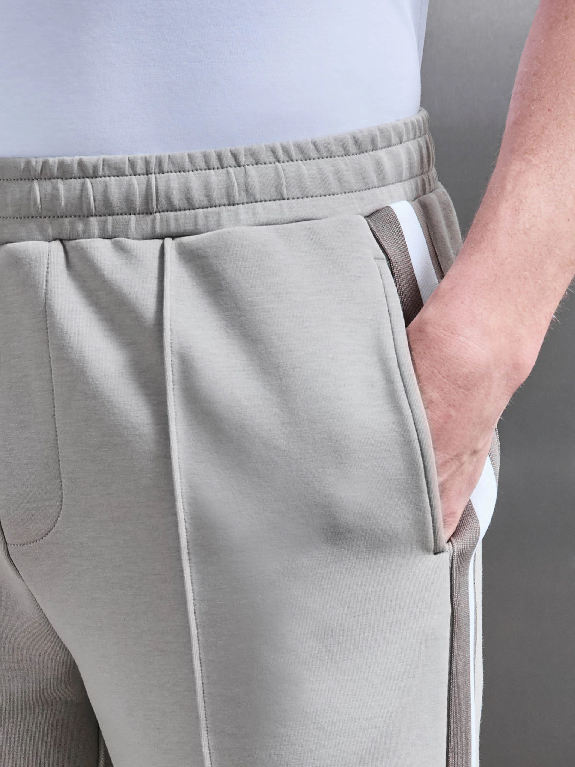 Everyday Luxe Side Stripe Short in Stone - Image 5