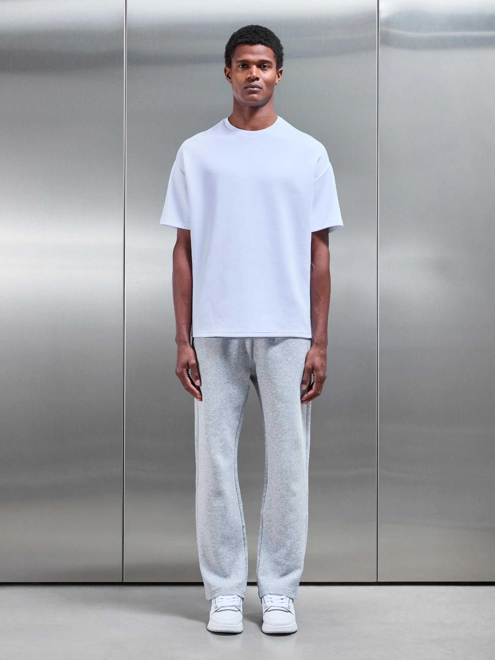Everyday Luxe Straight Leg Jogger in Marl Grey - Image 2