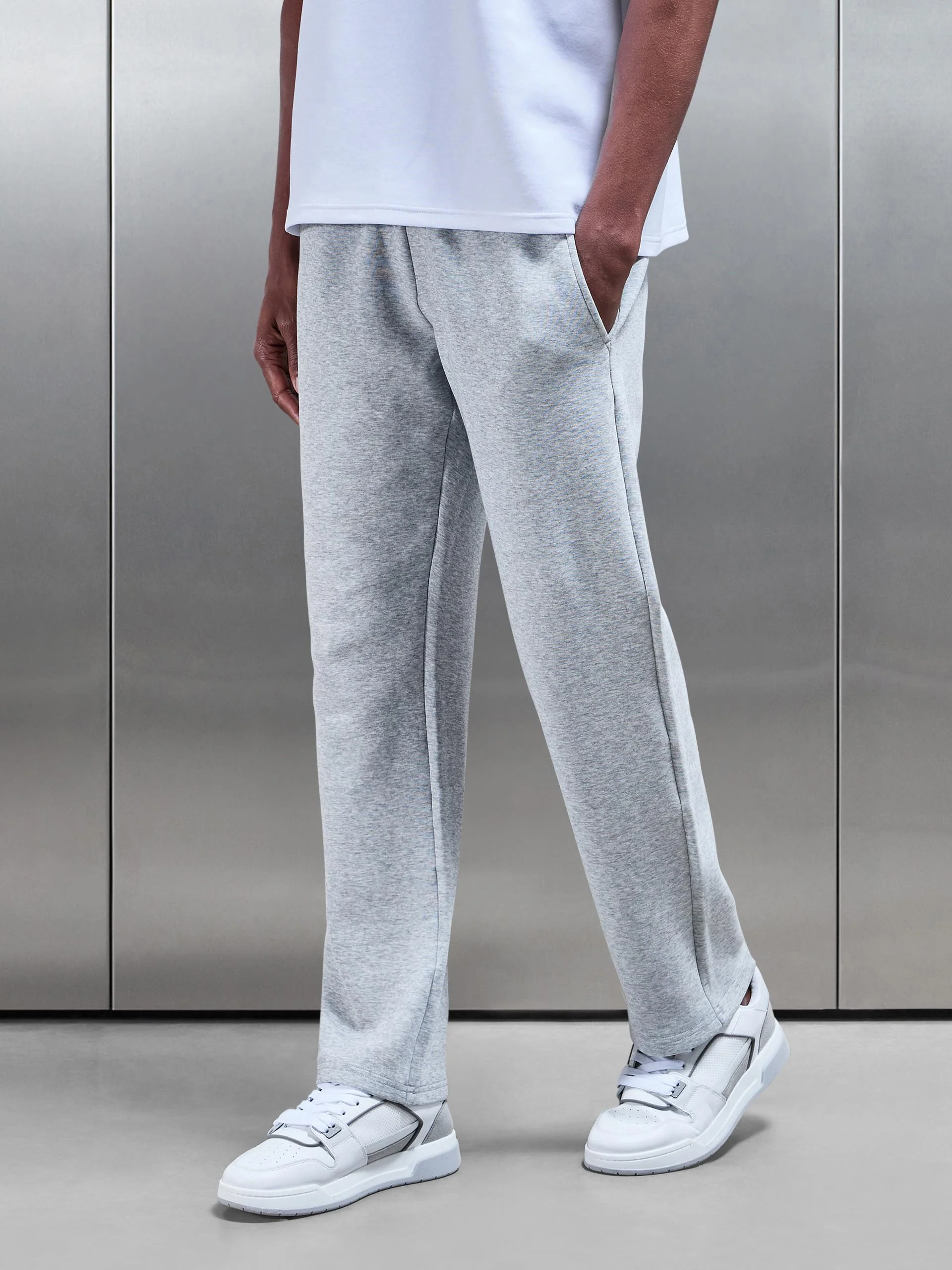 Everyday Luxe Straight Leg Jogger in Marl Grey - Image 3