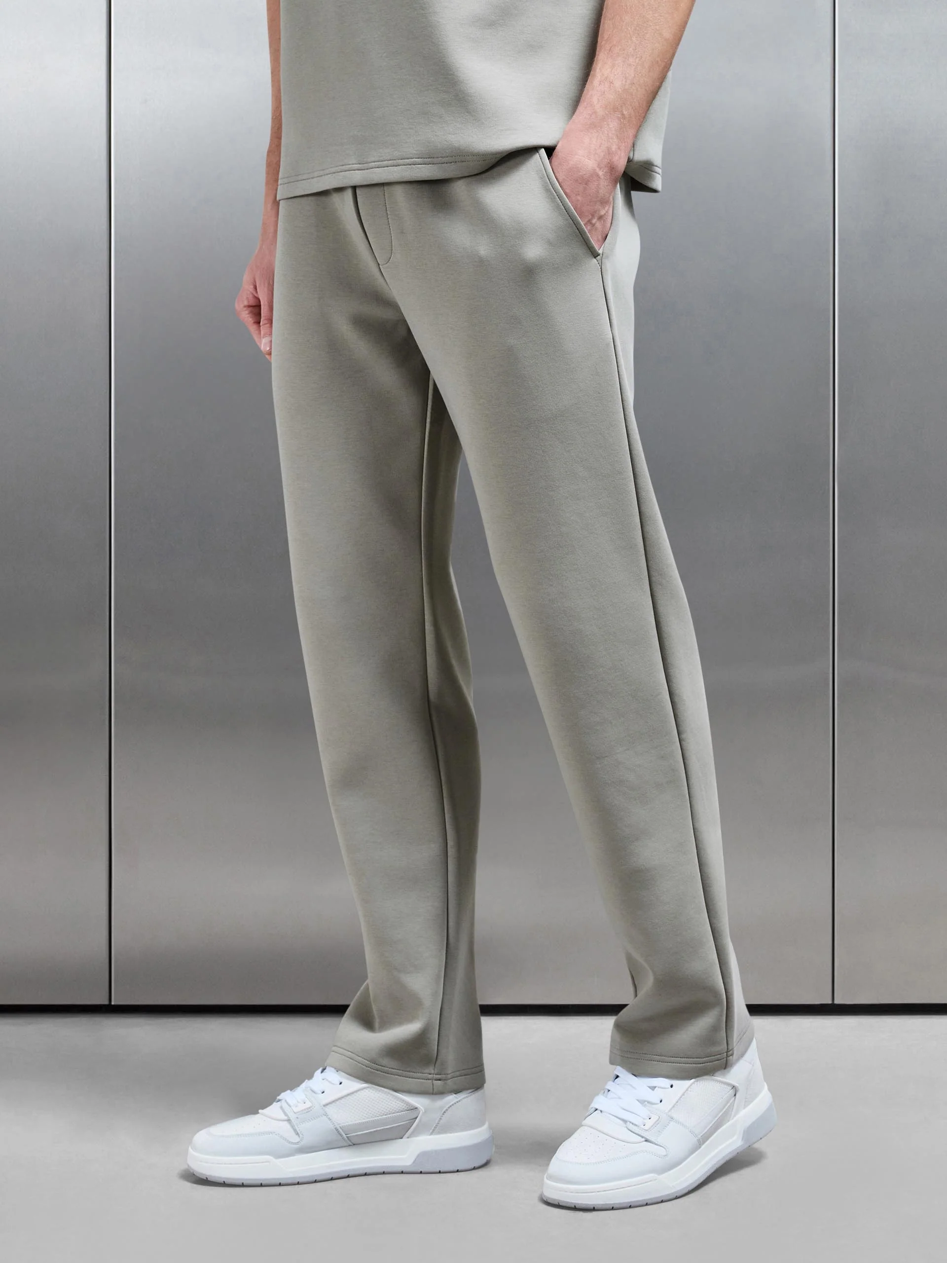 Everyday Luxe Straight Leg Jogger in Stone - Image 4