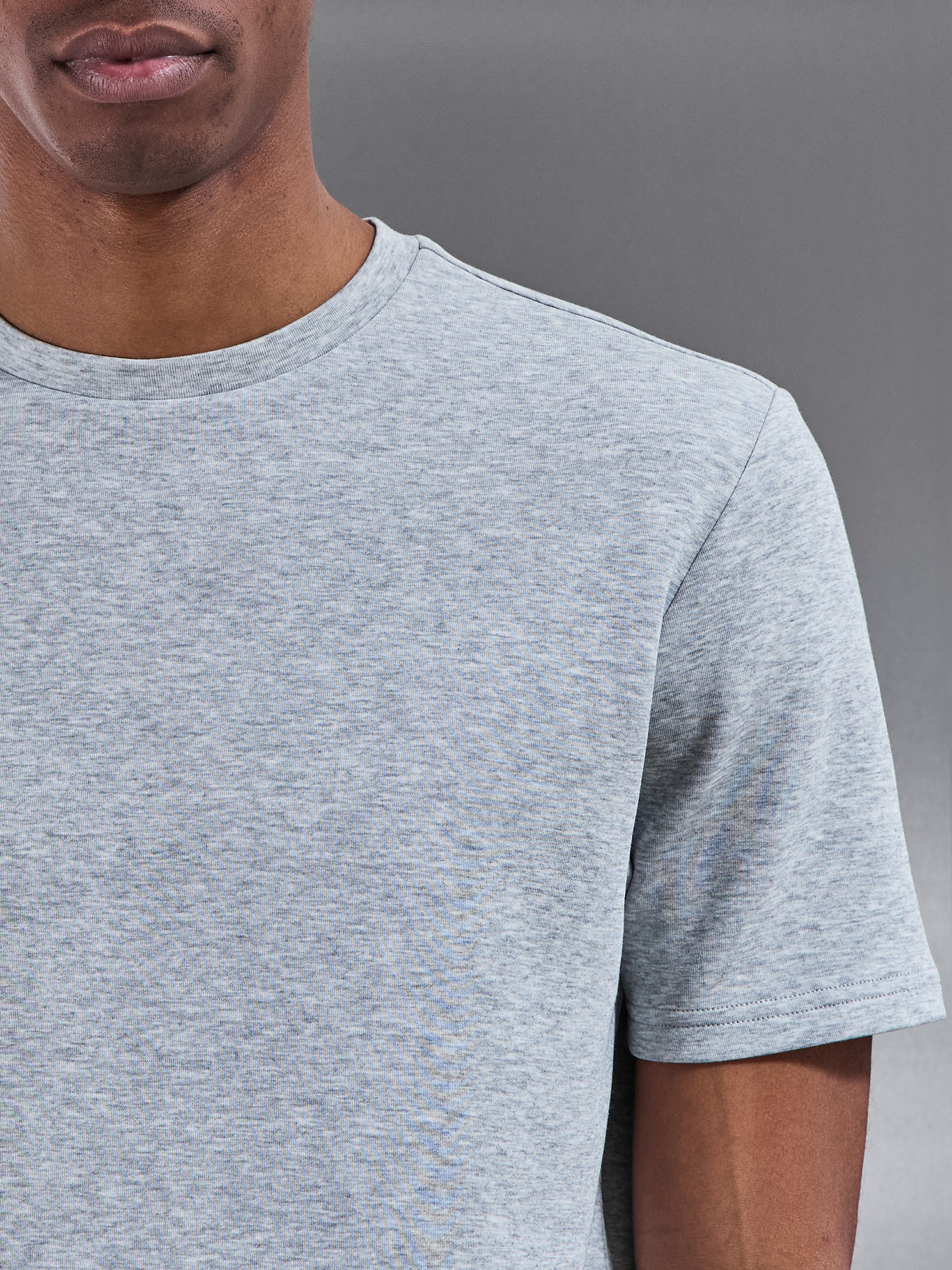 Everyday Luxe T-Shirt in Marl Grey - Image 4