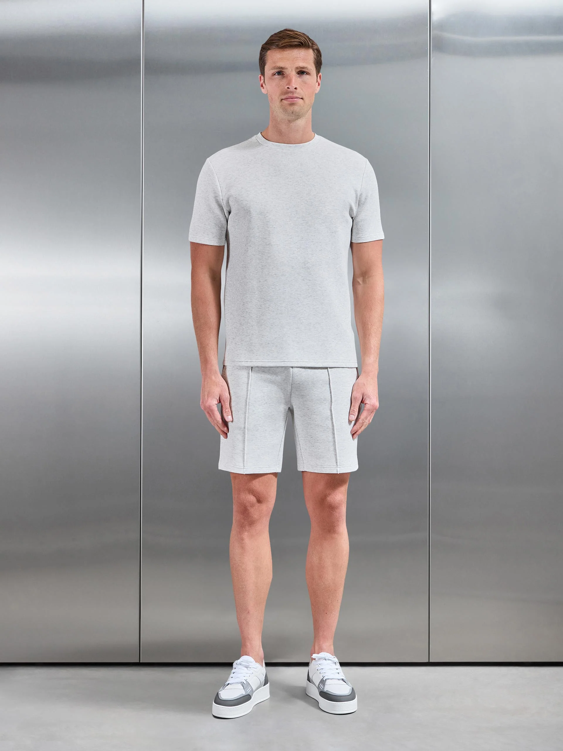 Everyday Luxe T-Shirt in White Marl - Image 2