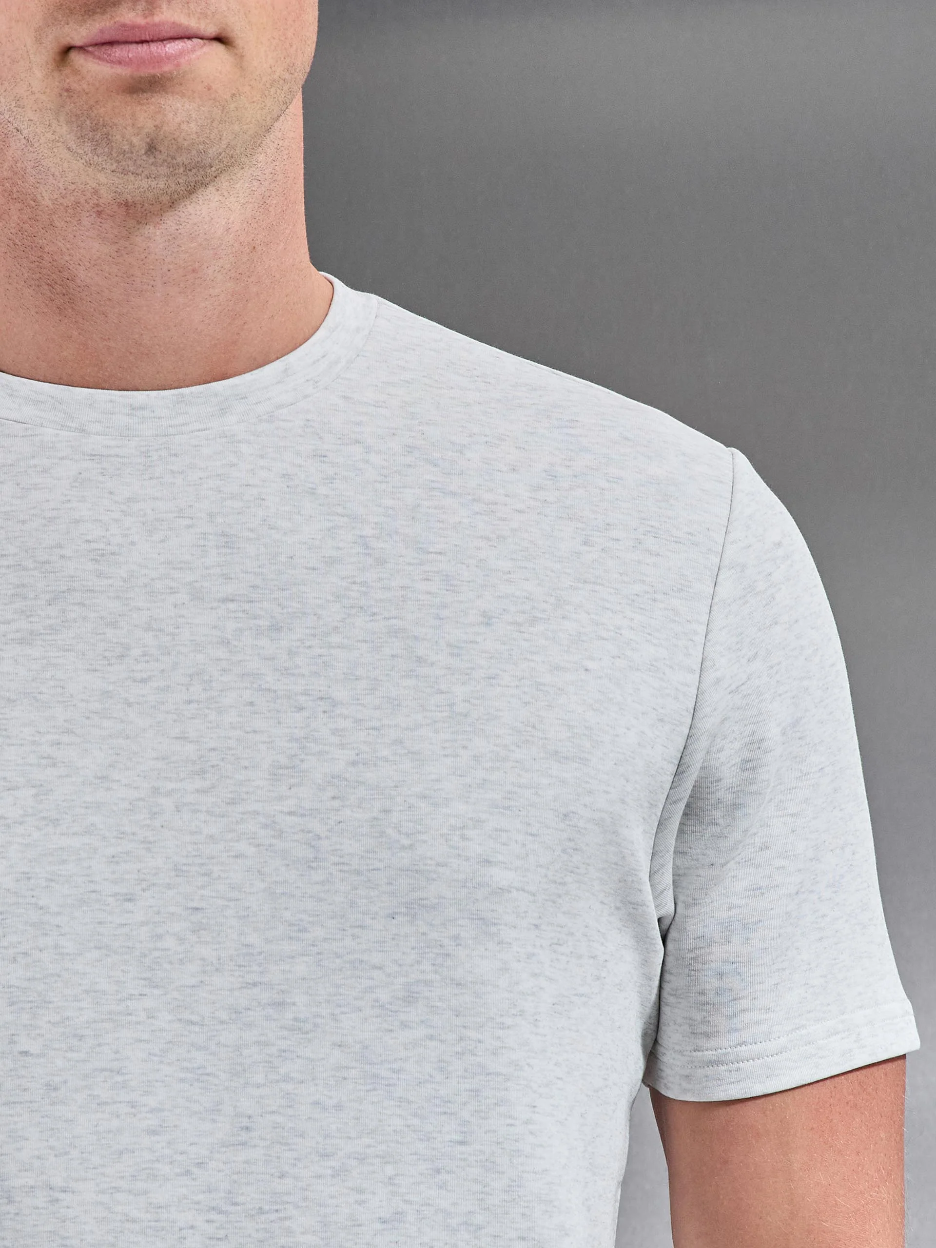 Everyday Luxe T-Shirt in White Marl - Image 4
