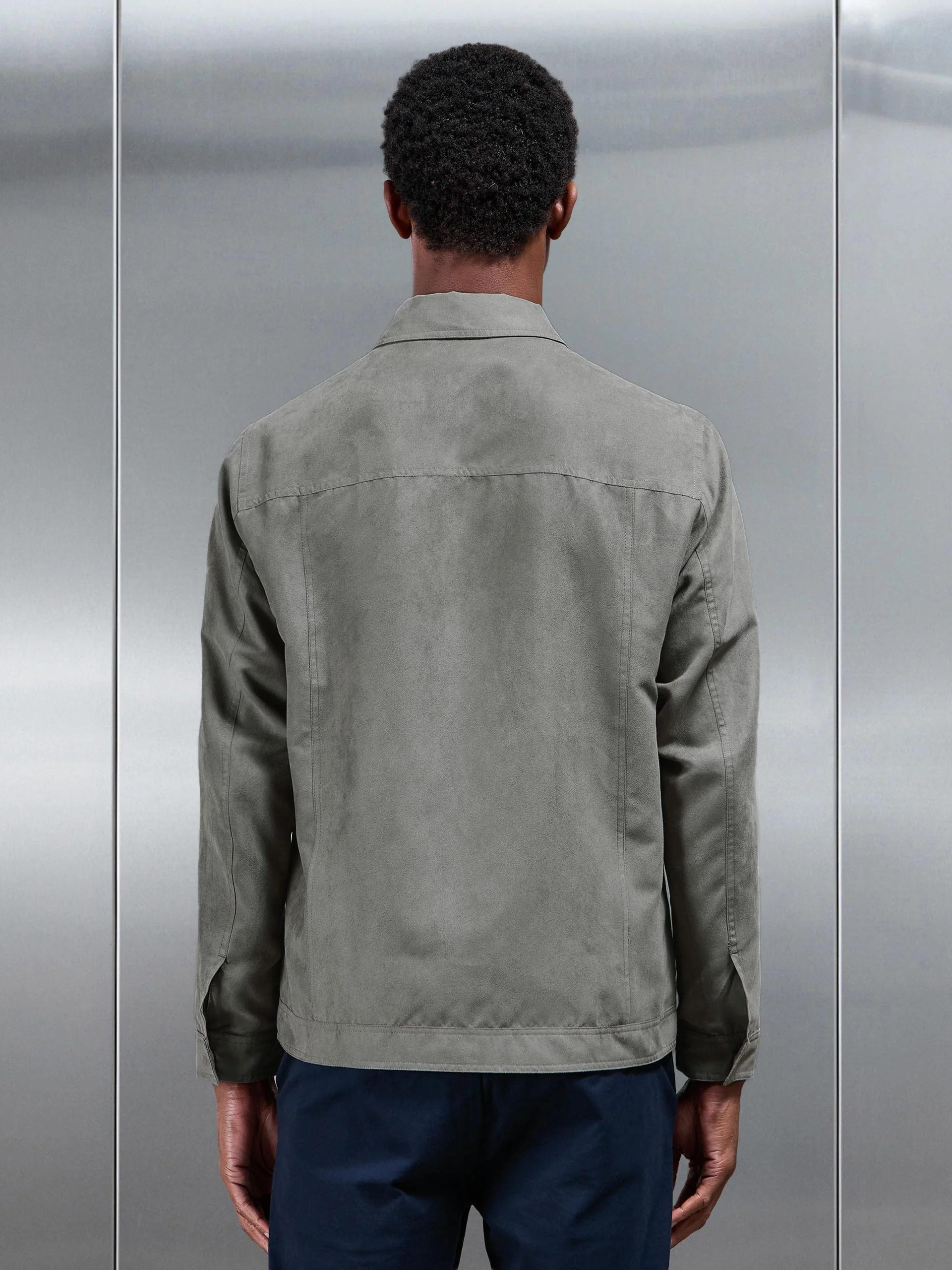 Faux Suede Jacket in Dark Stone - Image 4