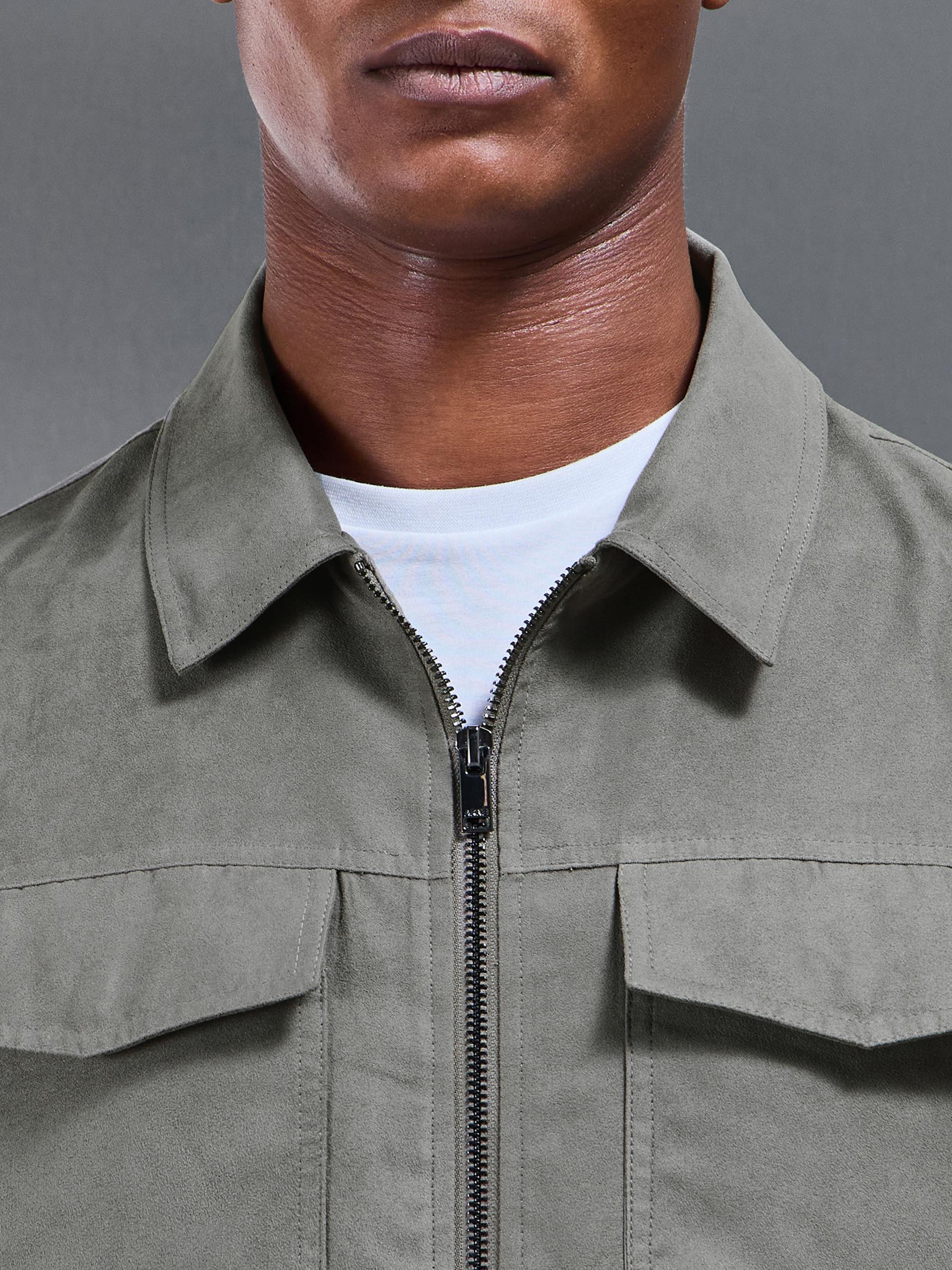 Faux Suede Jacket in Dark Stone - Image 5