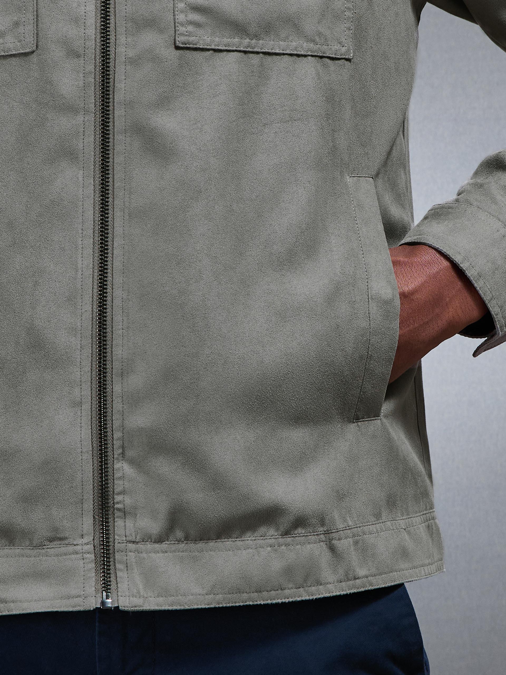 Faux Suede Jacket in Dark Stone - Image 6