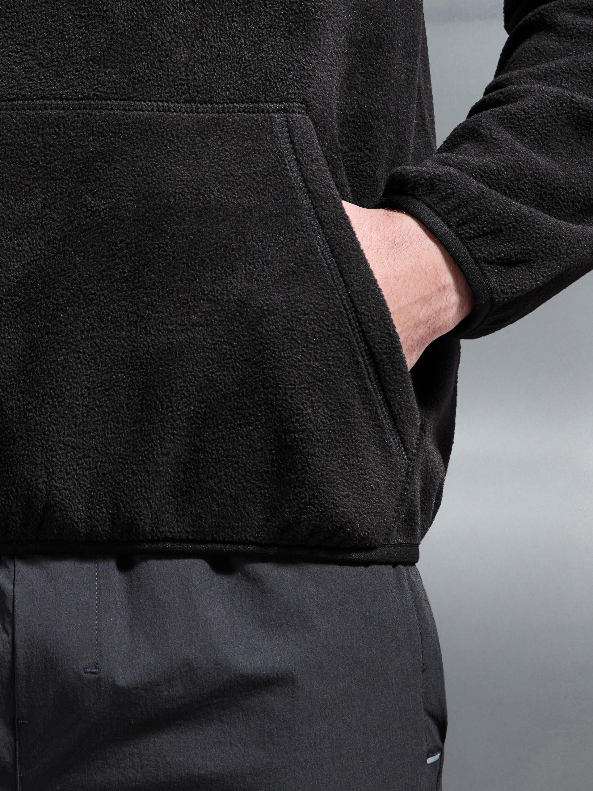Fleece Relaxed Fit Hoodie in Black - Image 7