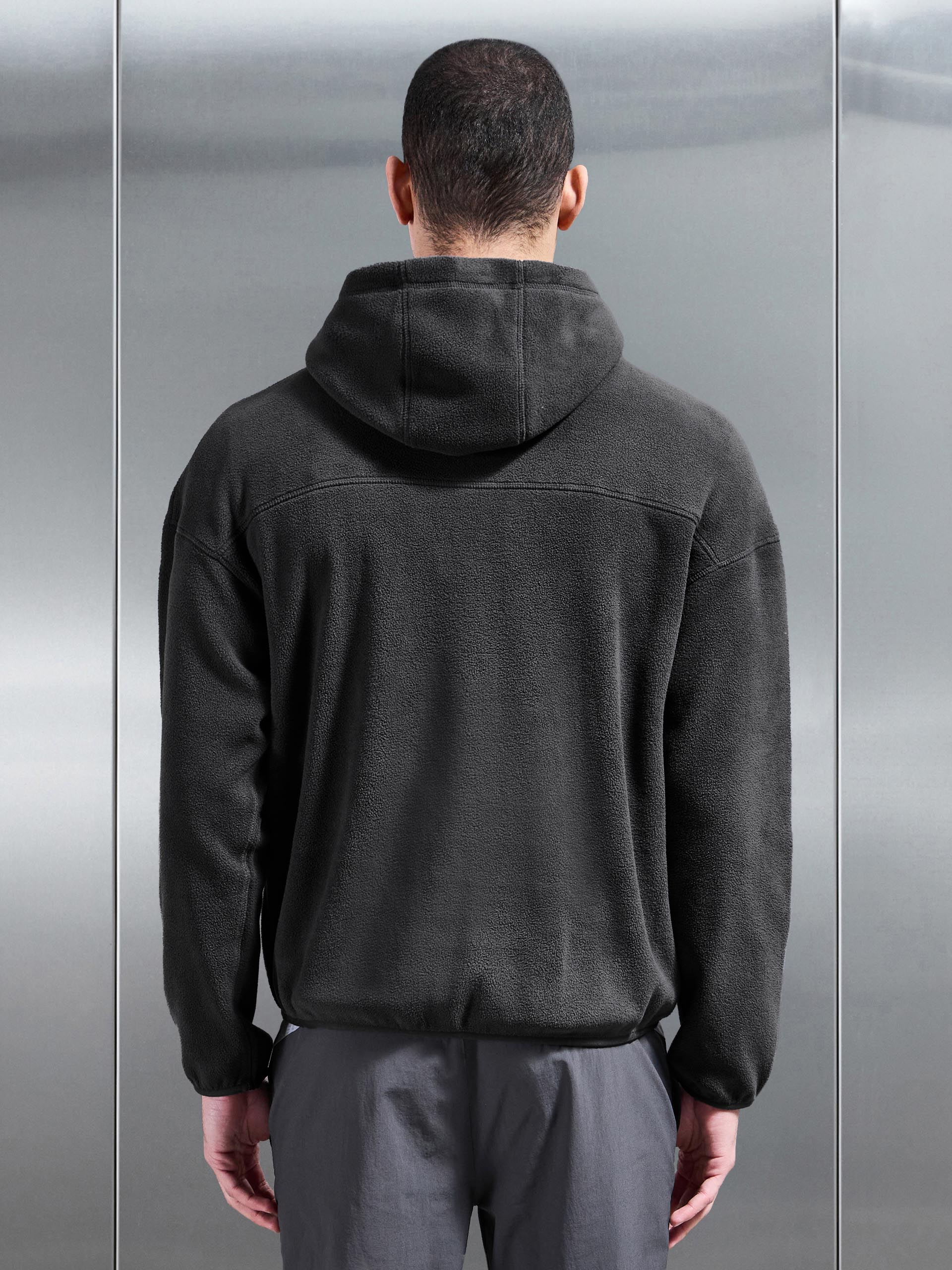 Fleece Relaxed Fit Hoodie in Grey - Image 5