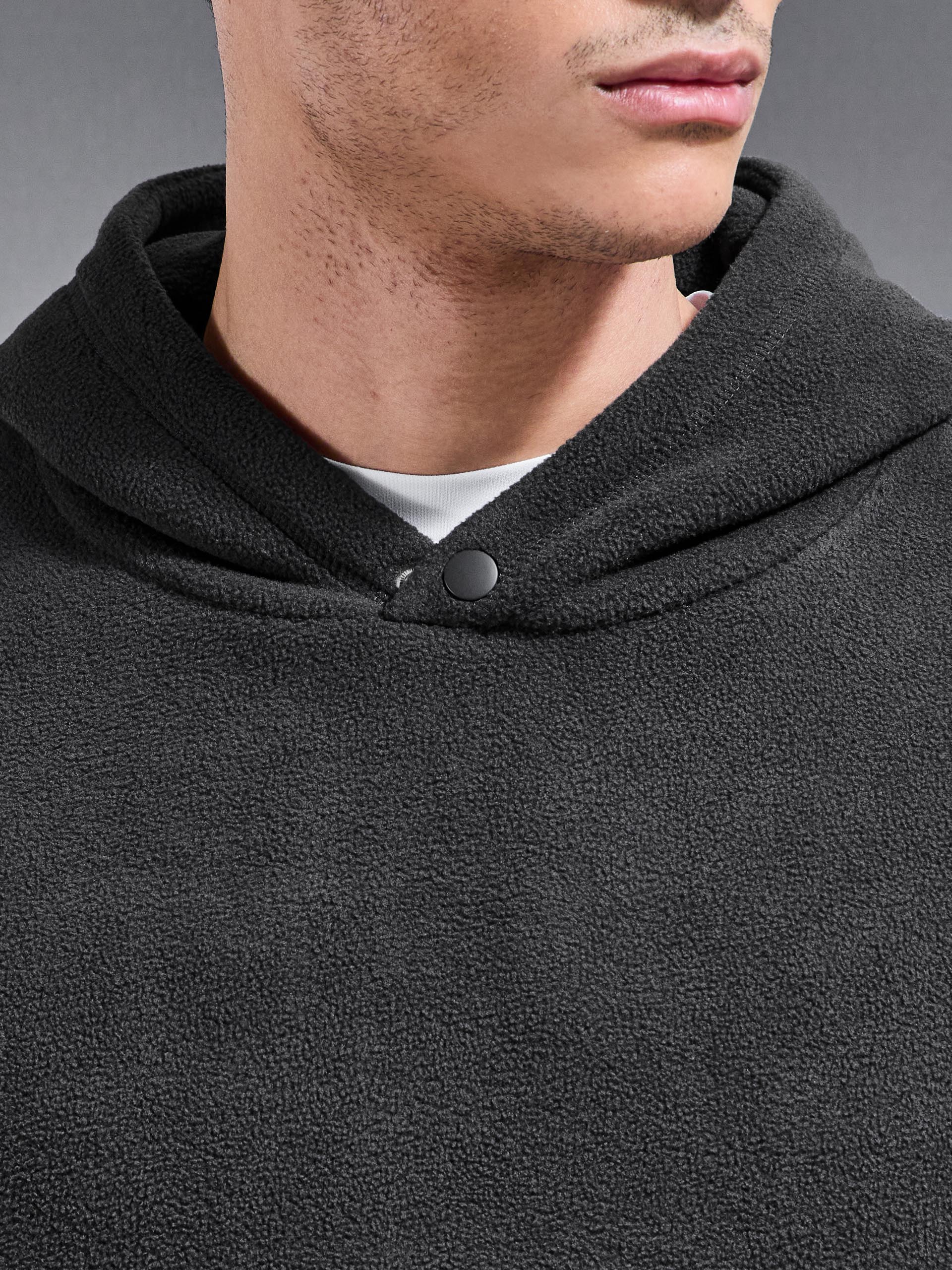Fleece Relaxed Fit Hoodie in Grey - Image 6