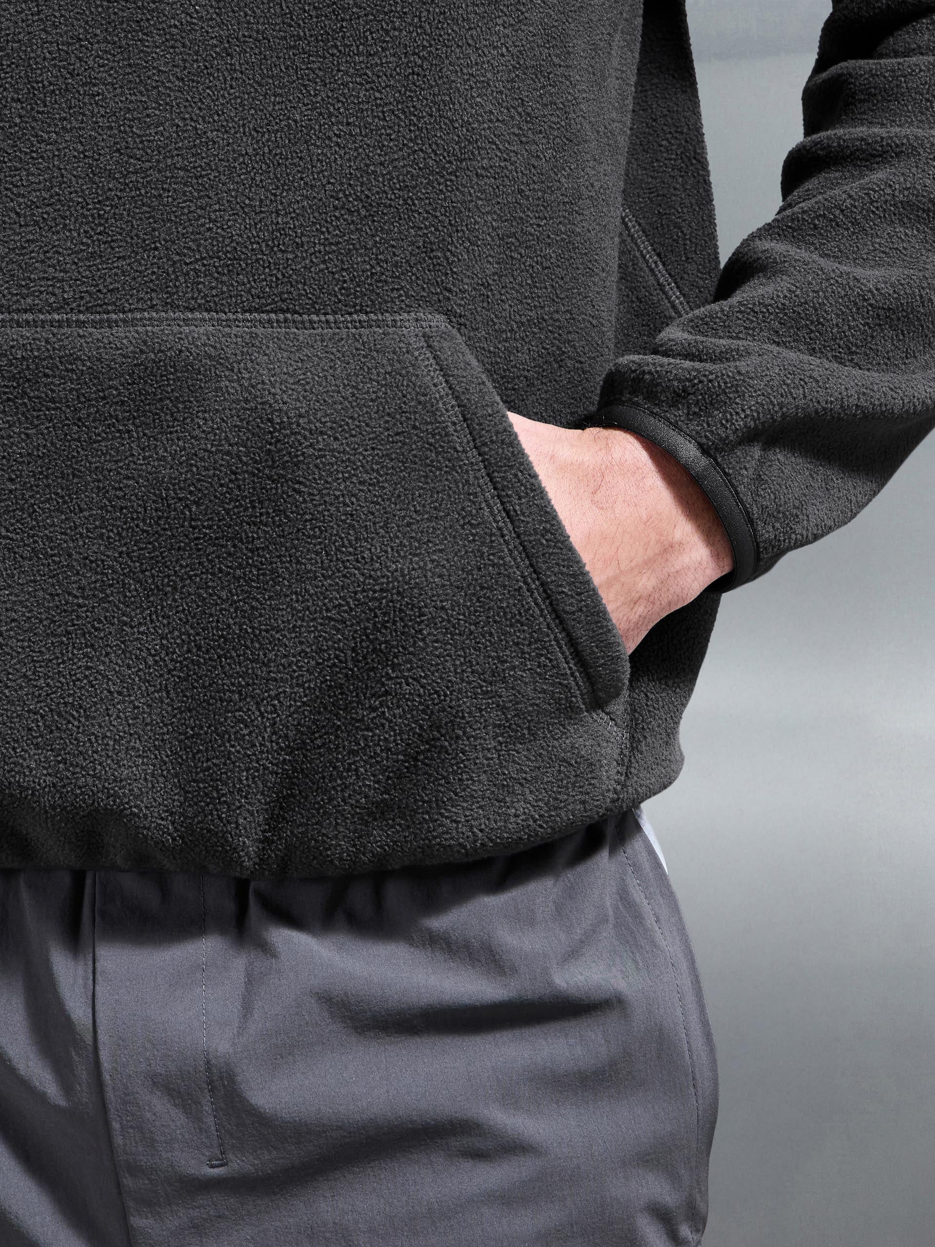 Fleece Relaxed Fit Hoodie in Grey - Image 7
