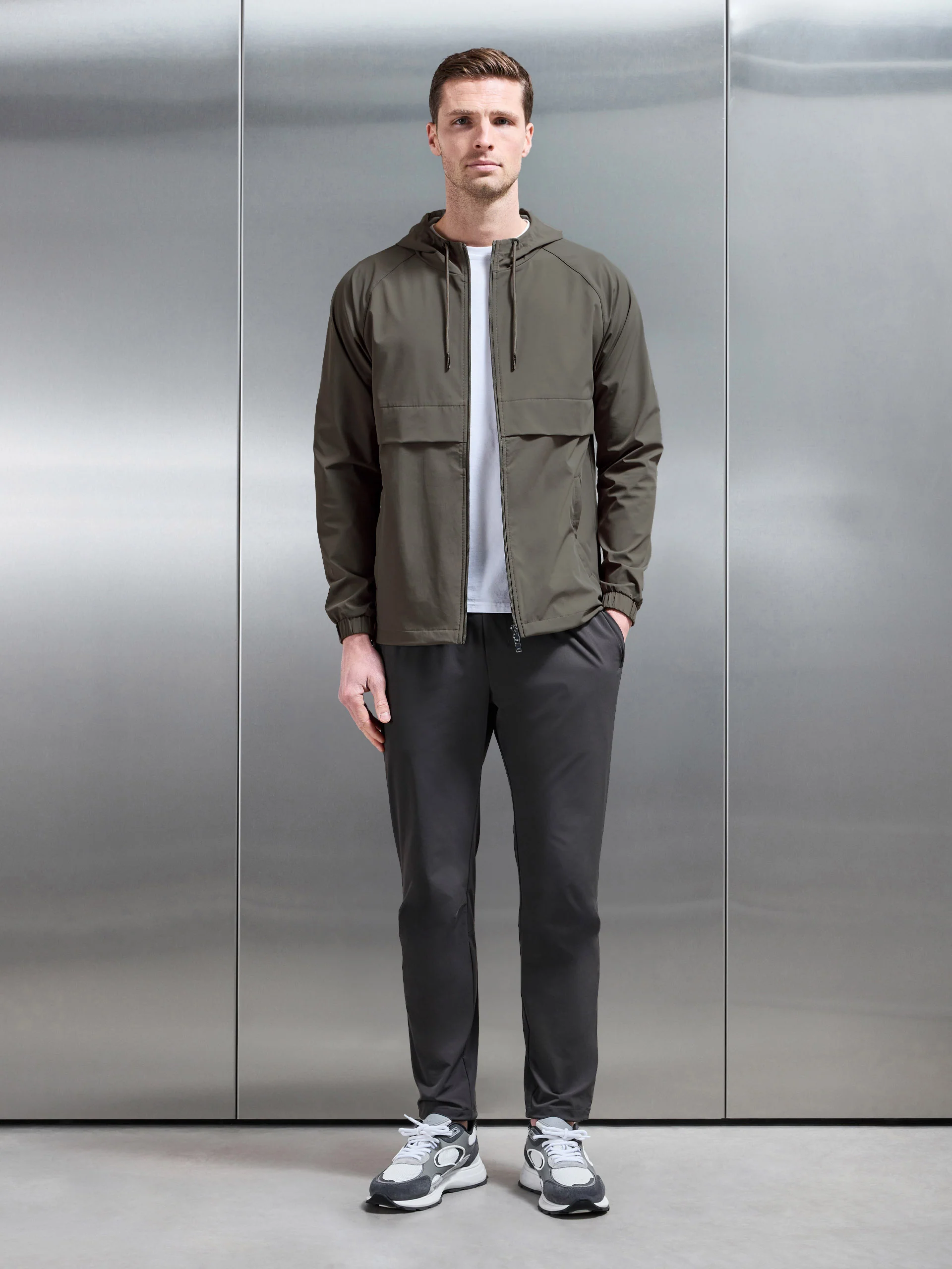 Flex Shell Windbreaker in Olive - Image 2