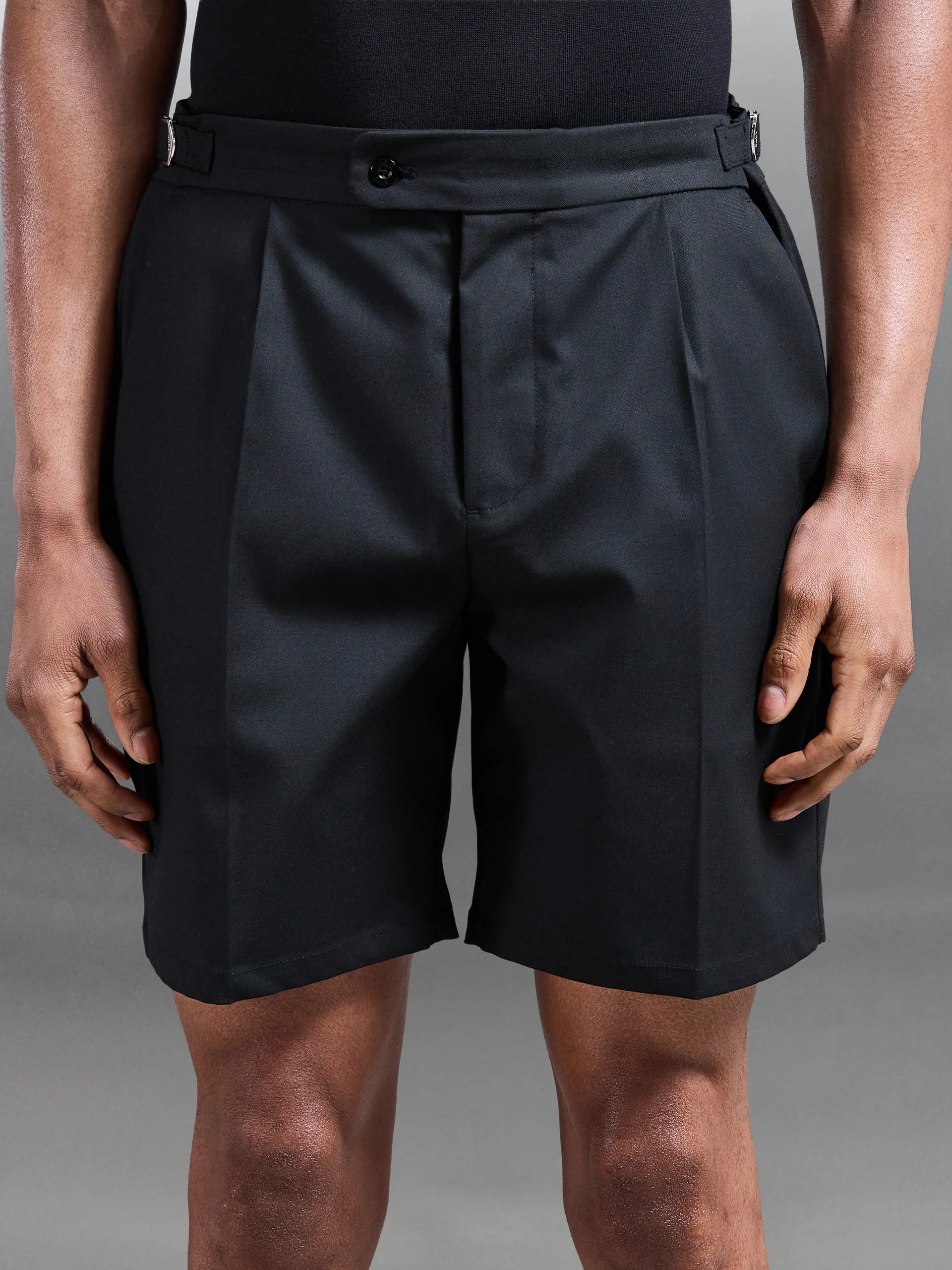 Formal Stretch Side Adjuster Short in Black - Image 4