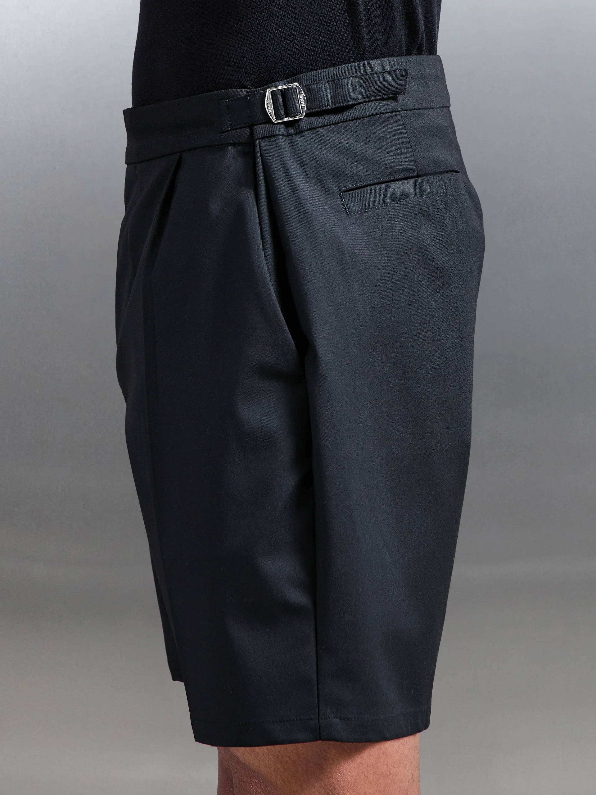 Formal Stretch Side Adjuster Short in Black - Image 7