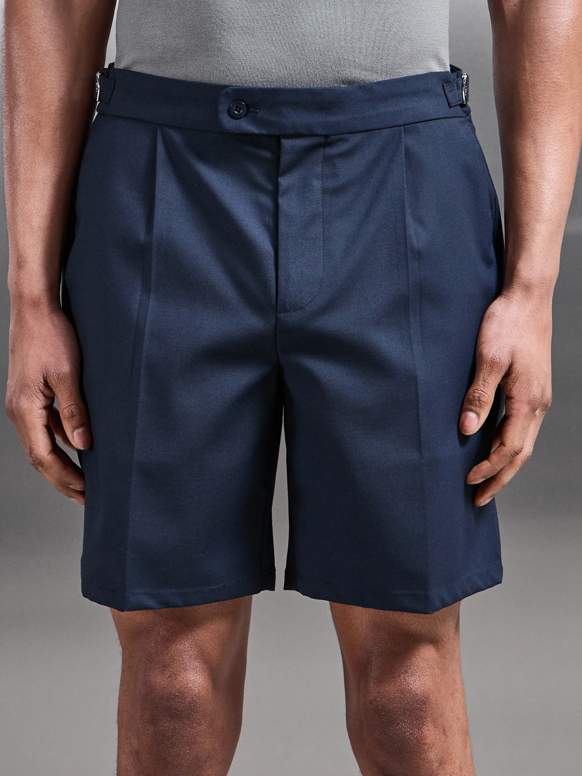 Formal Stretch Side Adjuster Short in Navy - Image 4