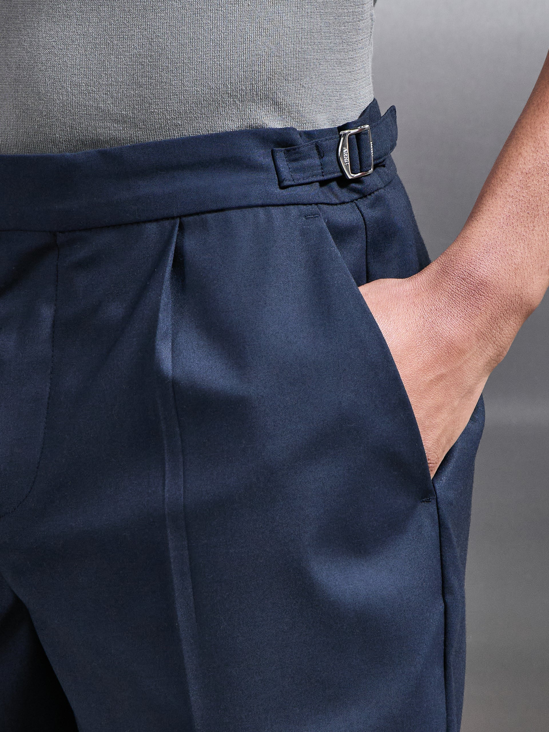 Formal Stretch Side Adjuster Short in Navy - Image 5